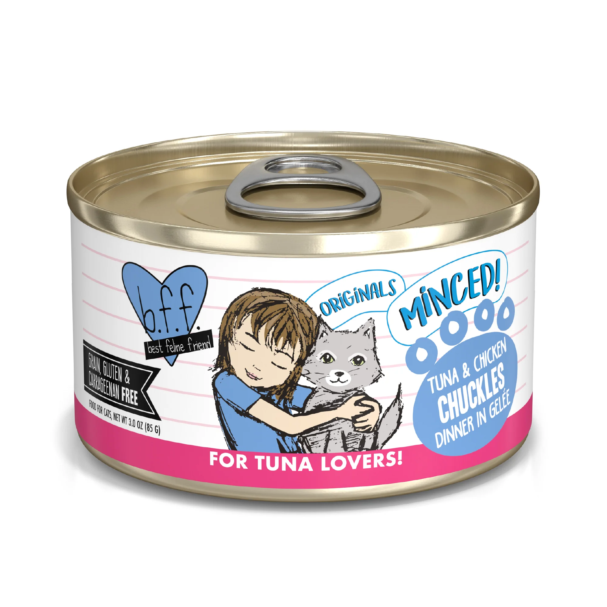 Weruva B.F.F. Originals 3oz Canned Cat food Tuna and Chicken Chuckles - Image 1