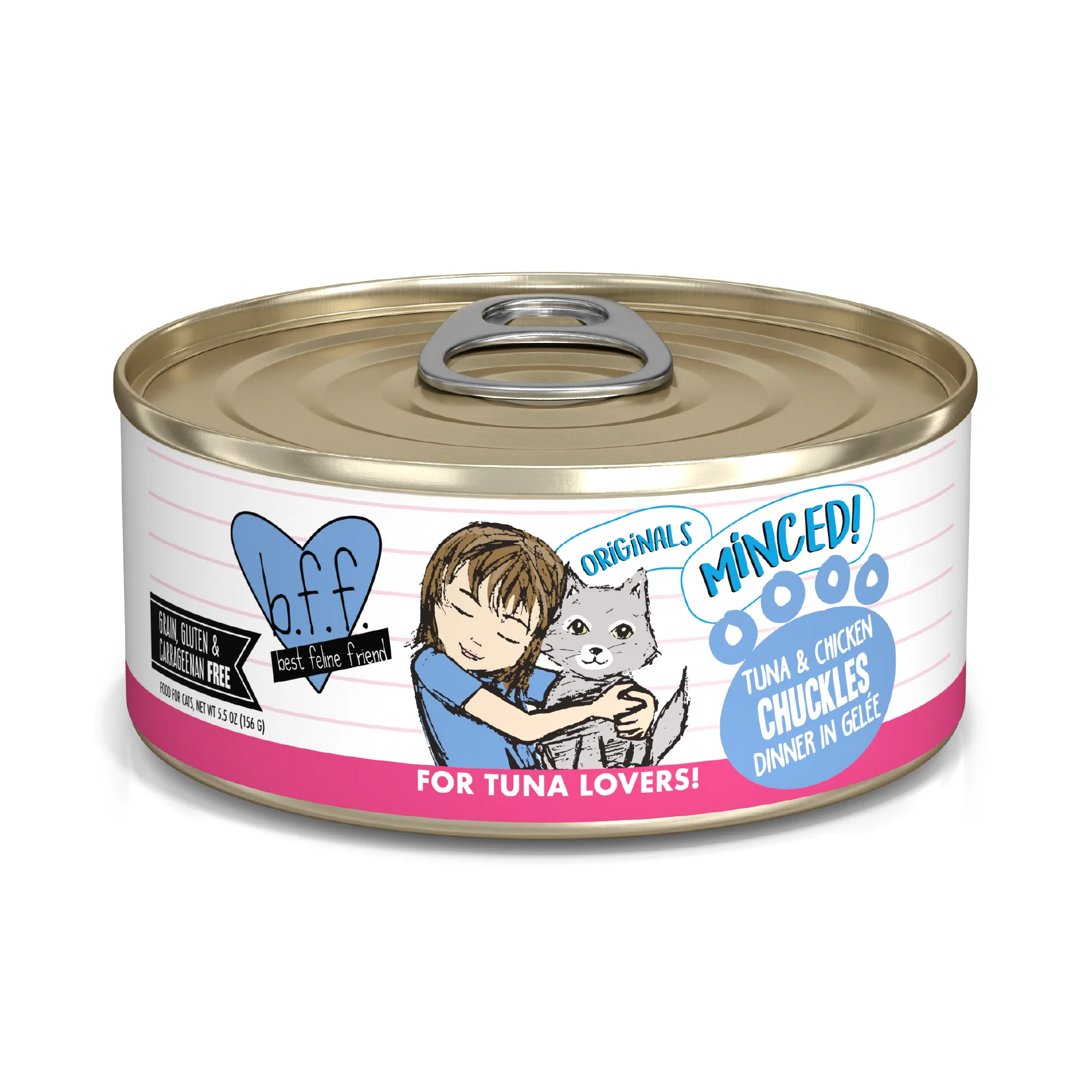 Weruva B.F.F. Originals 5.5oz Canned Cat food Chuckles Tuna & Chicken - Image 1