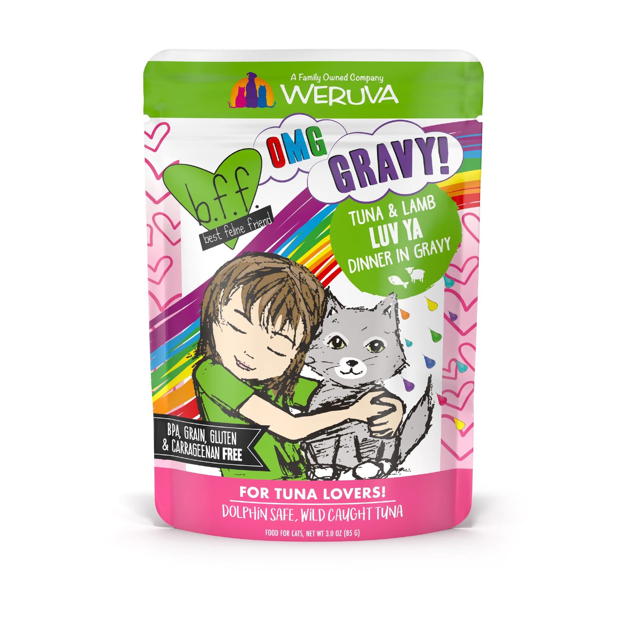Weruva B.F.F. Oh My Gravy 2.8oz Pouch Cat food  Luv Yas - Image 1