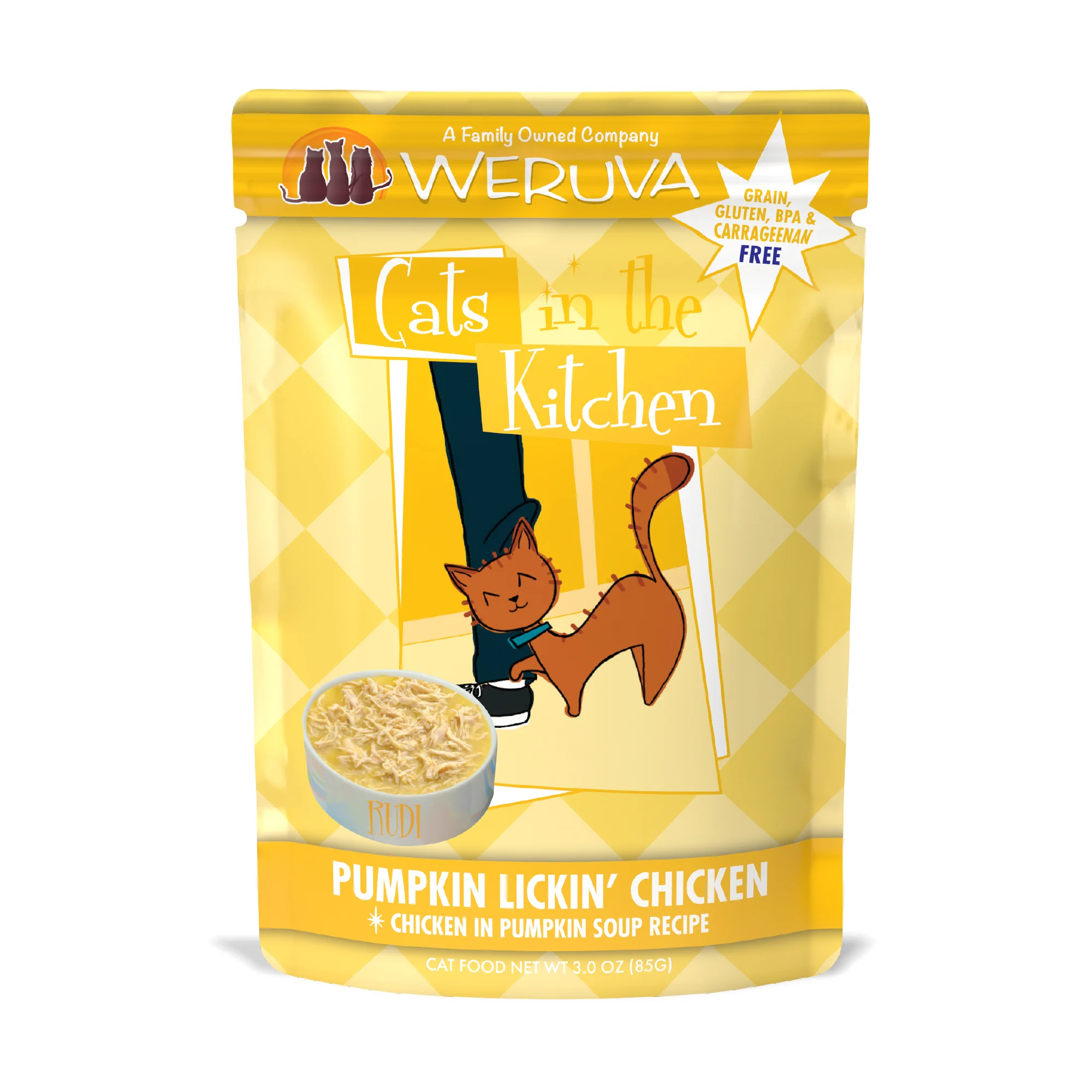 Weruva Cats in the Kitchen 3oz Pouch Cat Food Pumpkin Lickin Chicken - Image 1