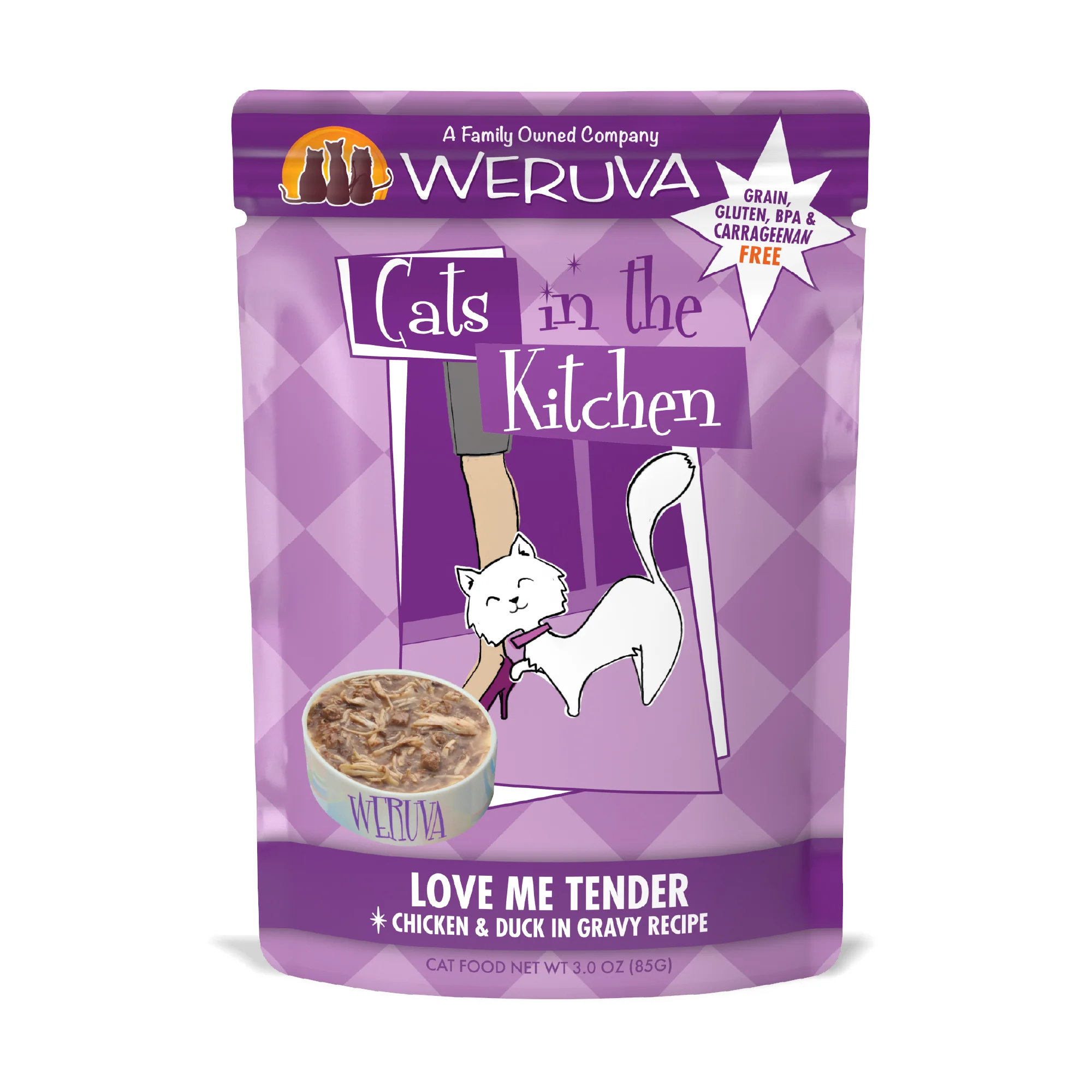Weruva Cats in the Kitchen 3oz Pouch Cat Food Love Me Tender - Image 1