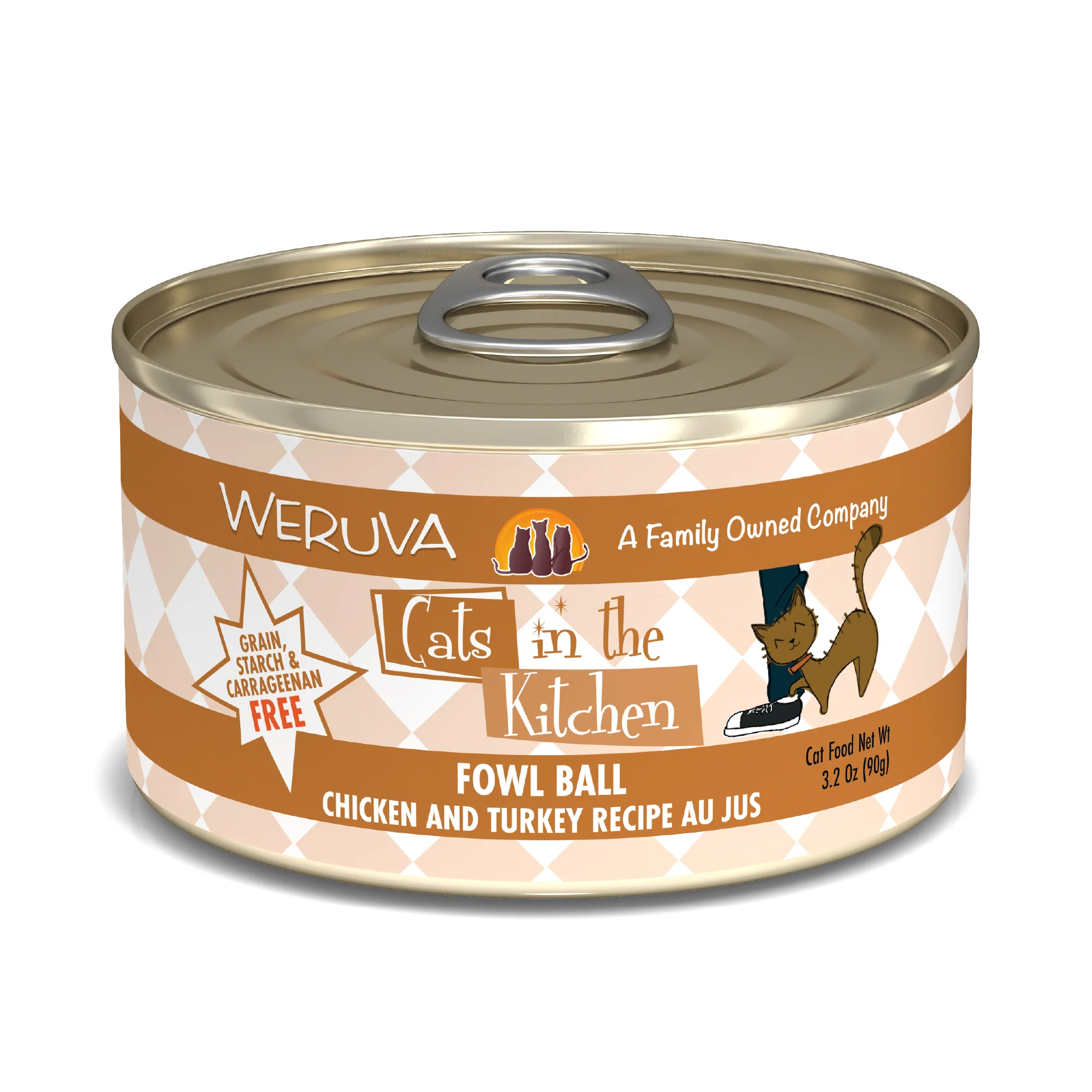 Weruva Cats in the Kitchen 3.2oz Canned Cat Food Fowl Ball - Image 1