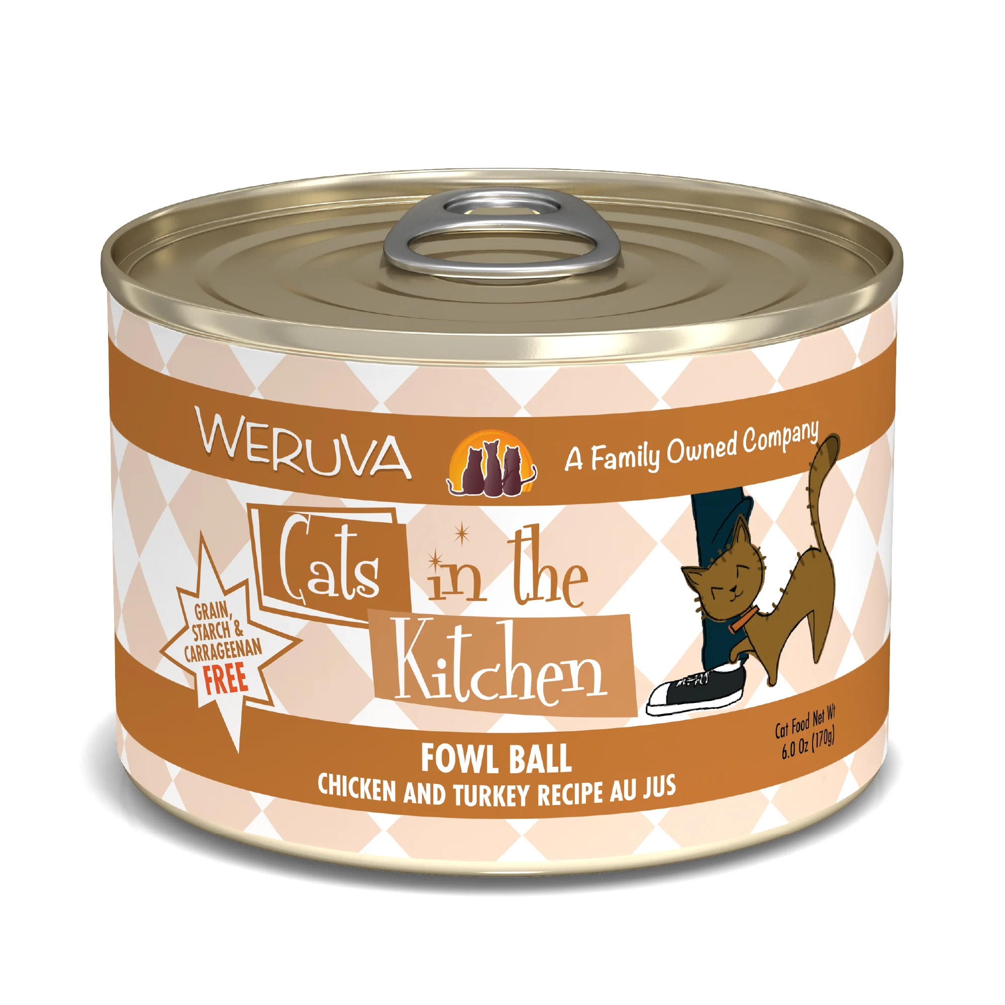 Weruva Cats in the Kitchen 6oz Canned Cat Food Fowl Ball - Image 1