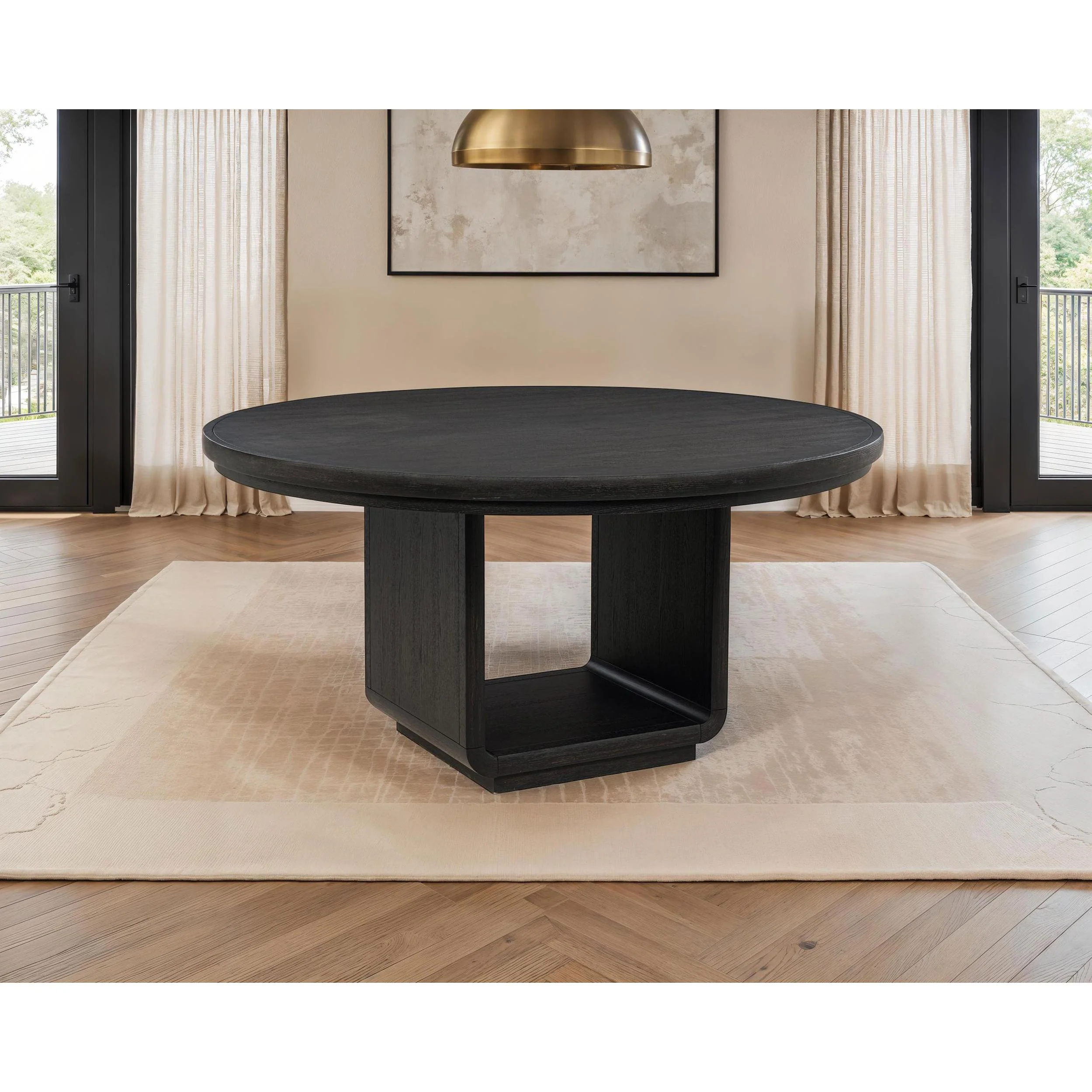 Coaster Furniture Leandro 115390 60-inch Round Dining Table - Burnished Black - Image 2