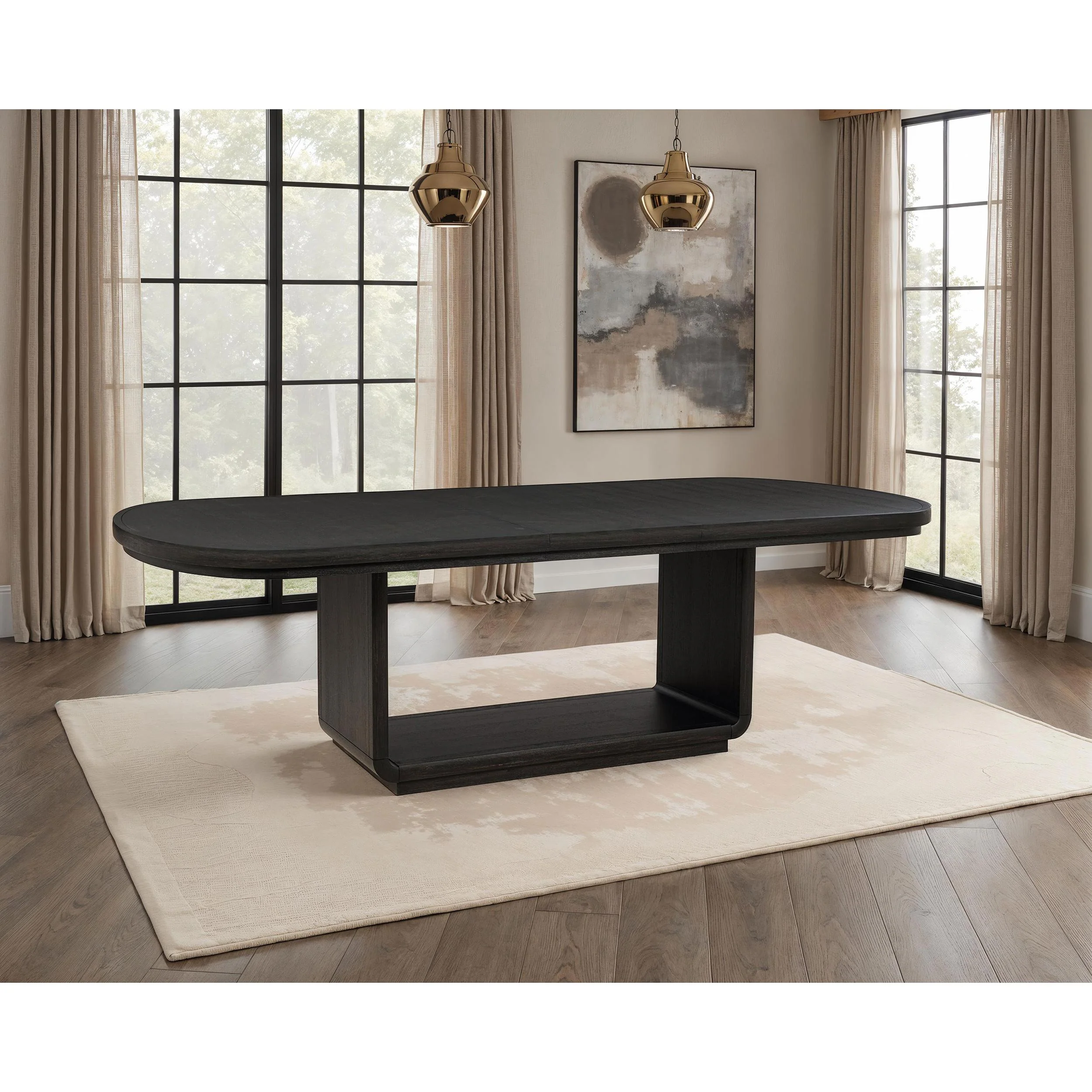 Coaster Furniture Leandro 115391 78-inch Extension Dining Room Table - Burnished Black - Image 2