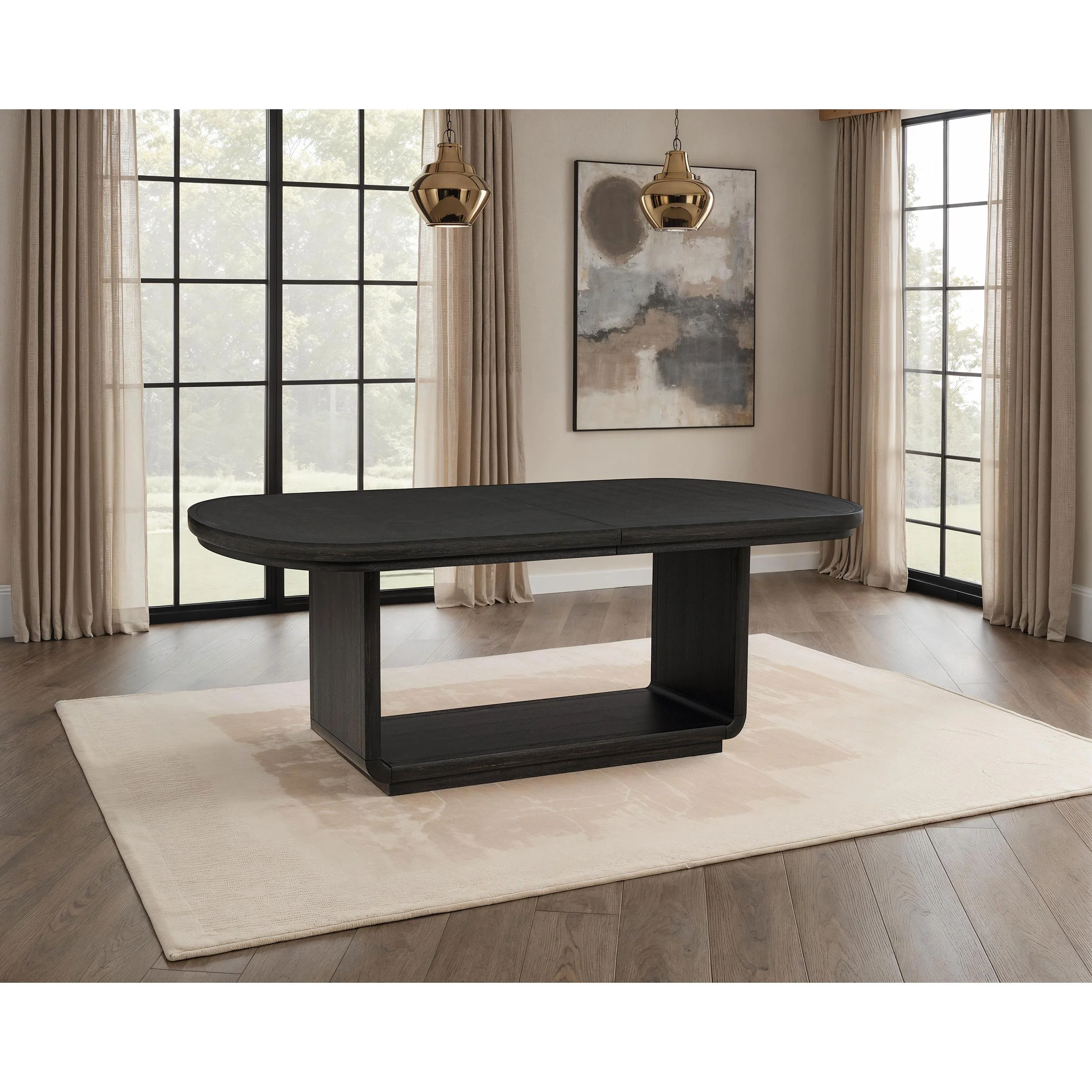 Coaster Furniture Leandro 115391 78-inch Extension Dining Room Table - Burnished Black - Image 3