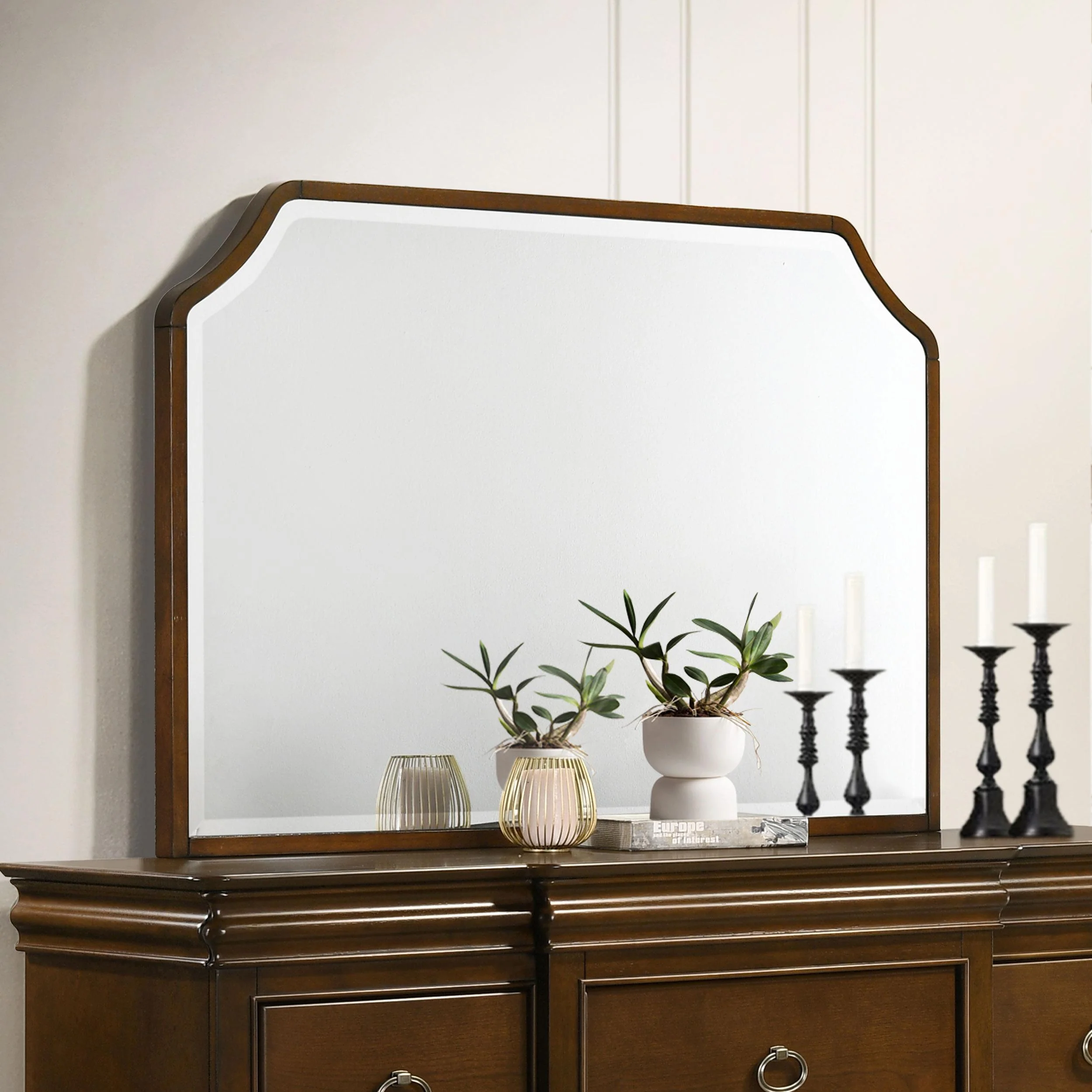 Coaster Furniture Garland 205304 Dresser Mirror - Brown Cherry - Image 3
