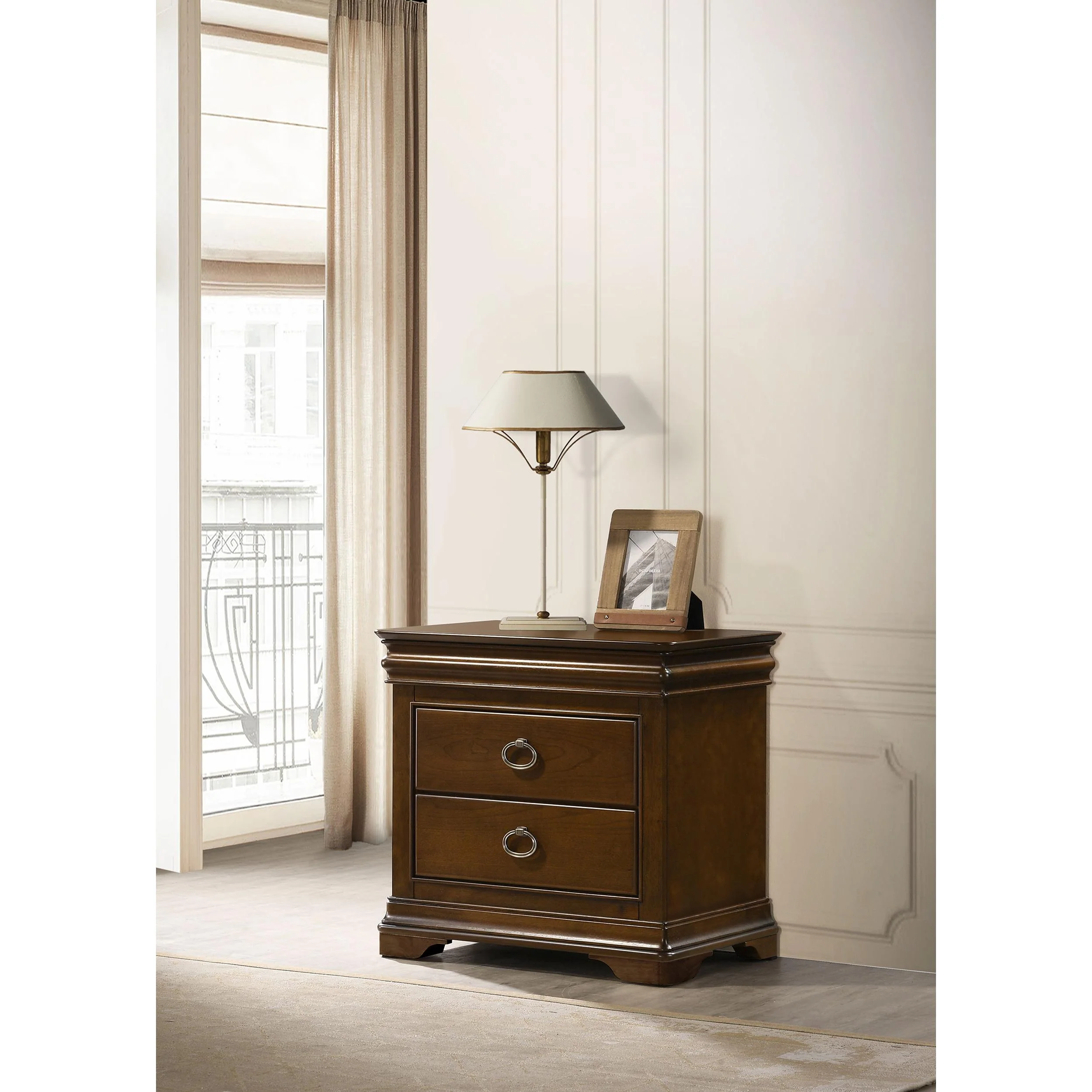 Coaster Furniture Garland 205302 3-drawer Nightstand Bedside Table - Brown Cherry - Image 2