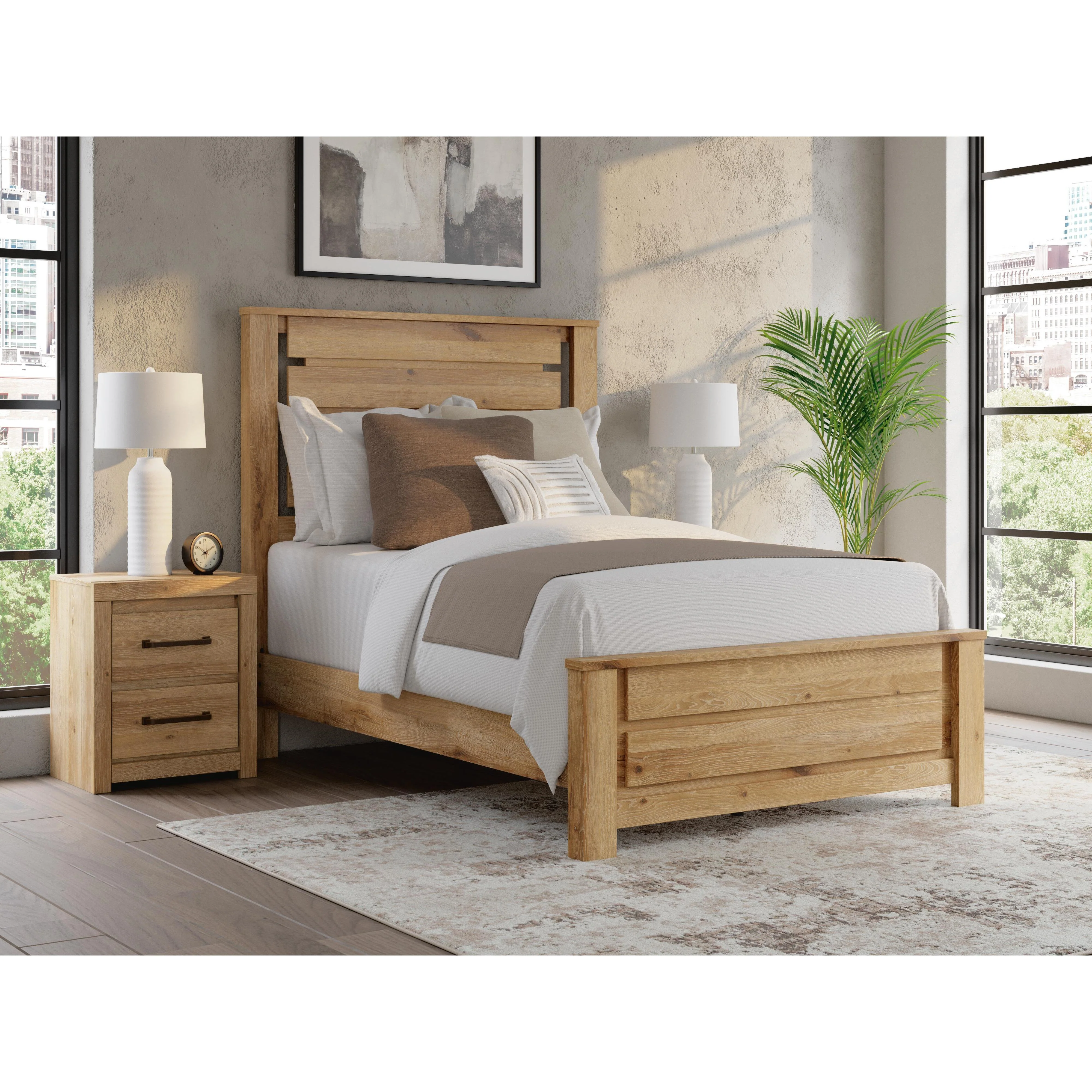 B1045-54/57/95/ B100-13 Signature Design by Ashley Brozmont Queen Panel Platform Bed - Image 2