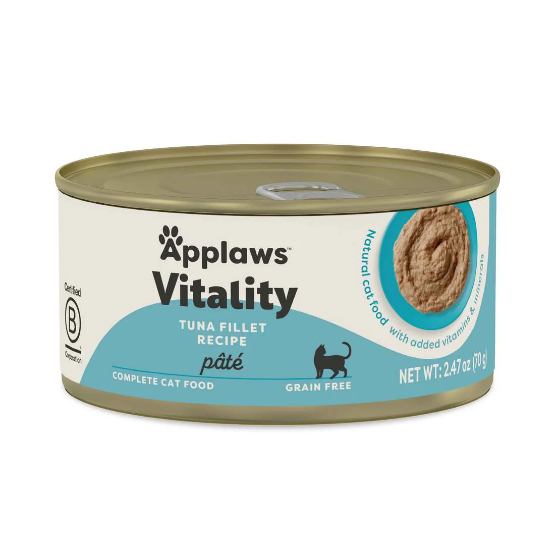 Applaws Vitality Pate Natural Wet Cat Food, Tuna 2.47oz can - Image 1
