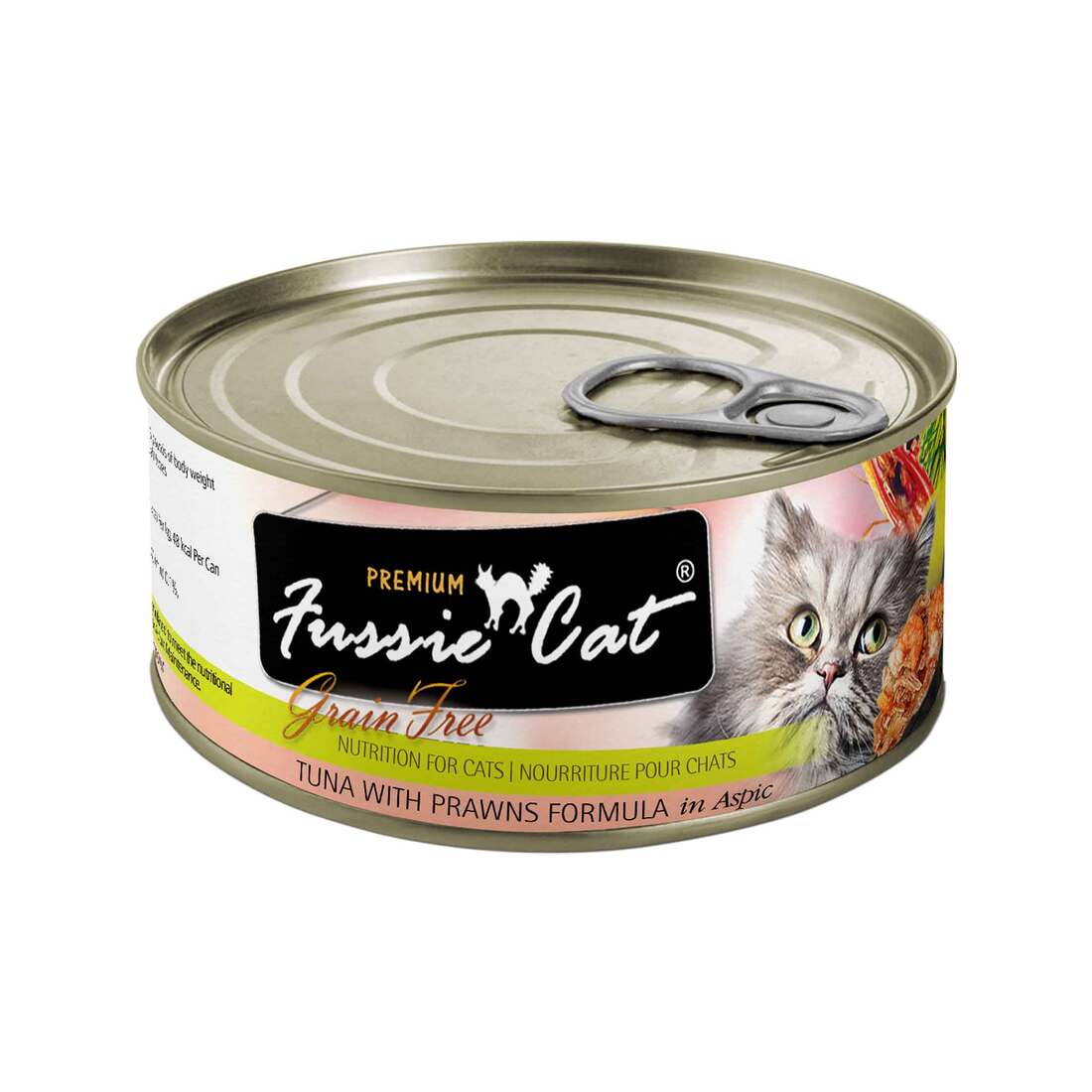 Fussie Cat Wet Cat Food Grain Free Tuna and Prawns 2.82oz - Image 1