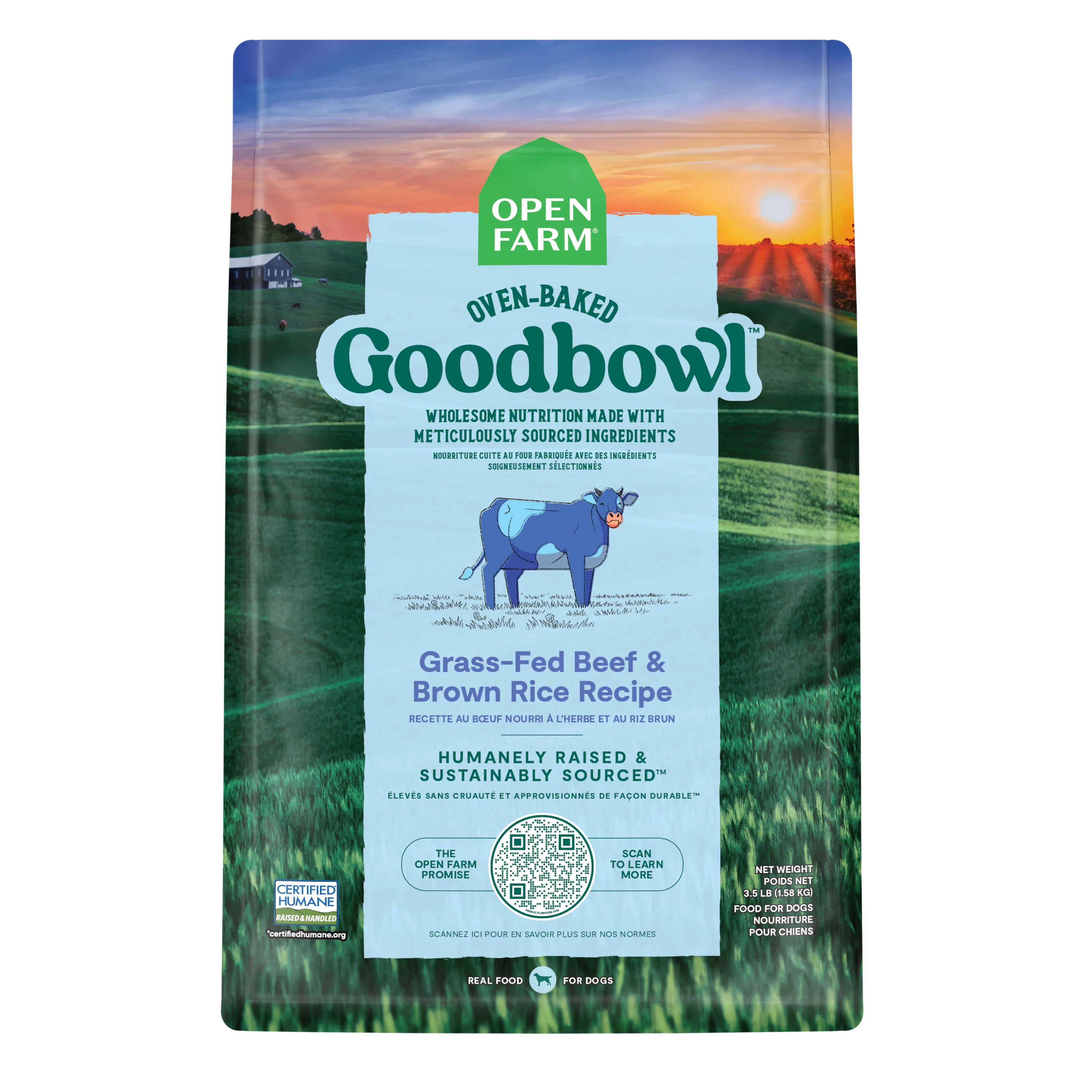 Open Farm Goodbowl Grass-Fed & Brown Rice Recipe For Dogs 3.5lb Bag