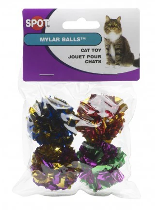 Spot Ethical Pet Cat Toy Mylar Balls 4Pk - Image 1