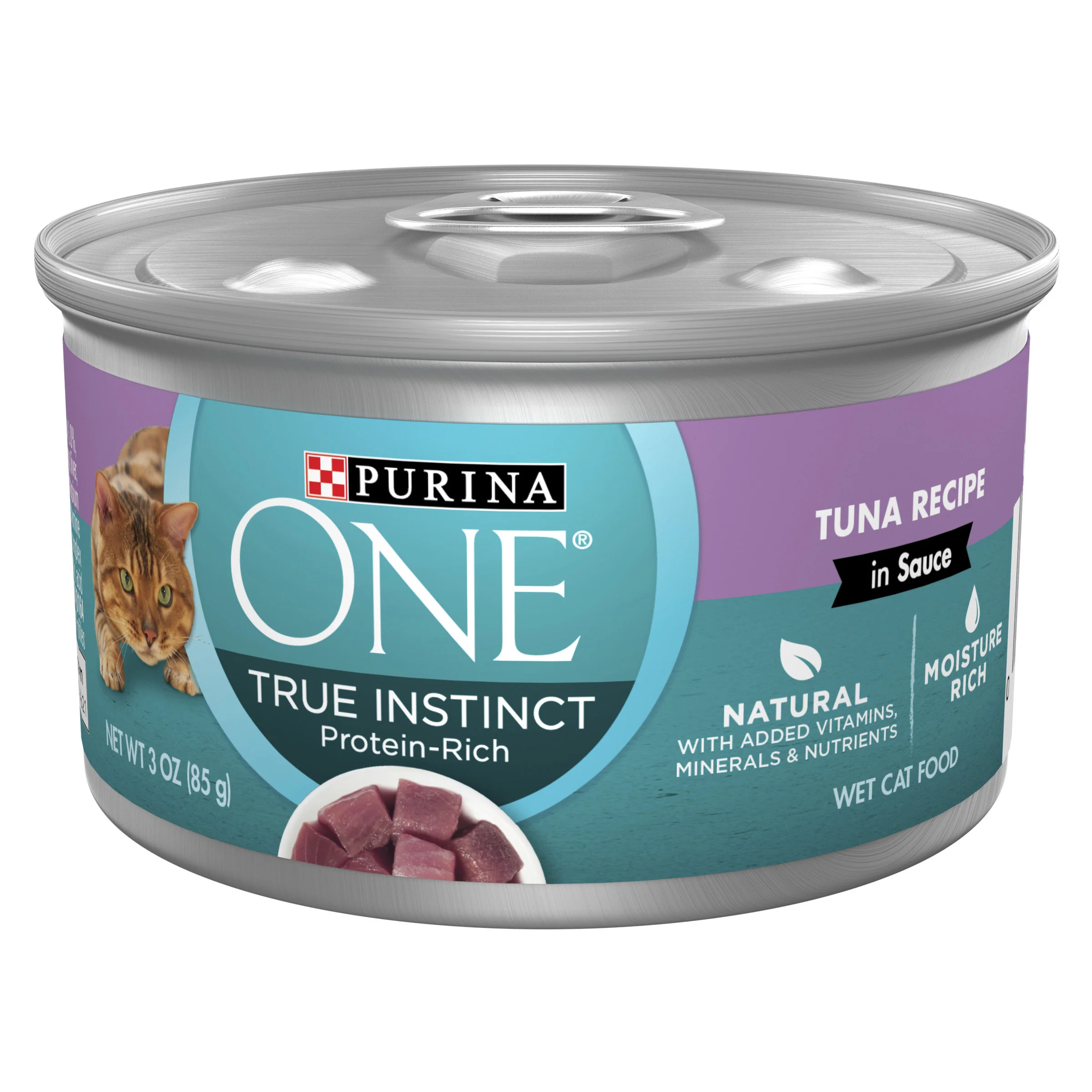 Purina One Natural High Protein Cat Food, True Instinct Tuna Recipe in Sauce 3oz - Image 1