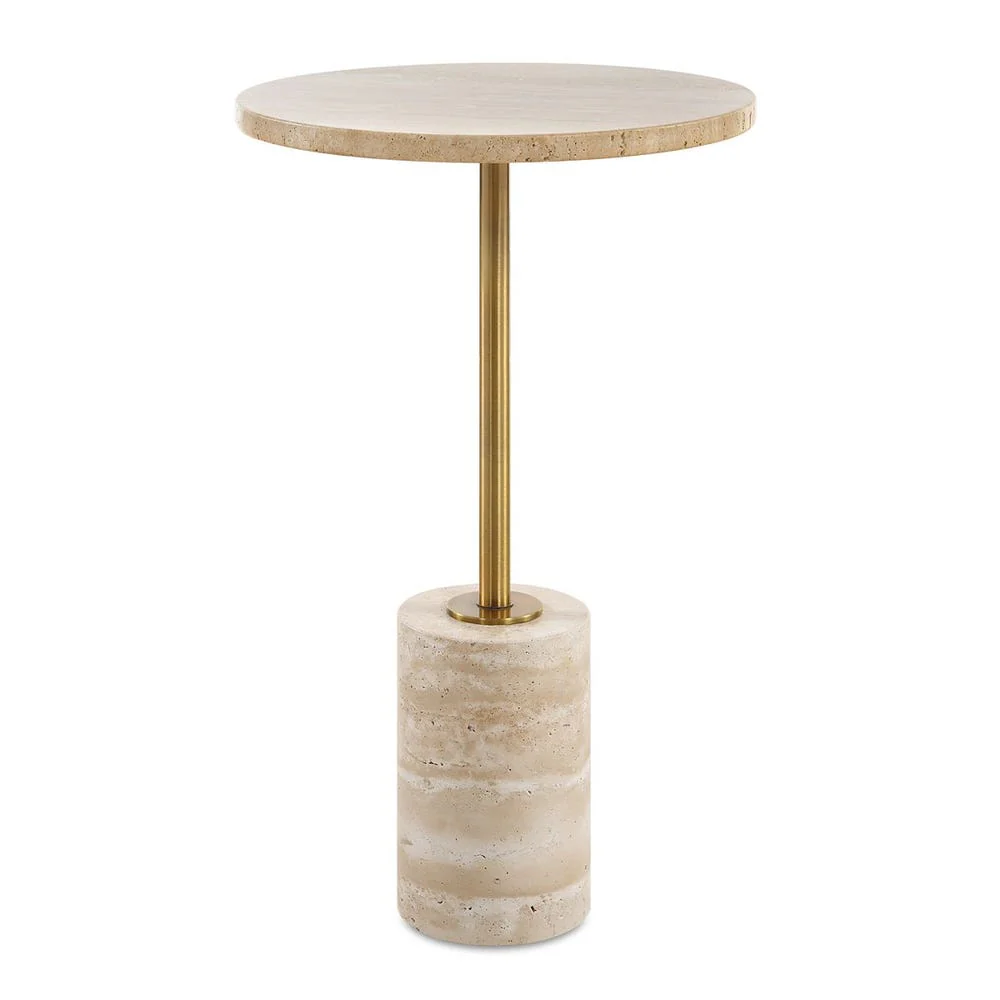 Mila Travertine Side Table - Image 1