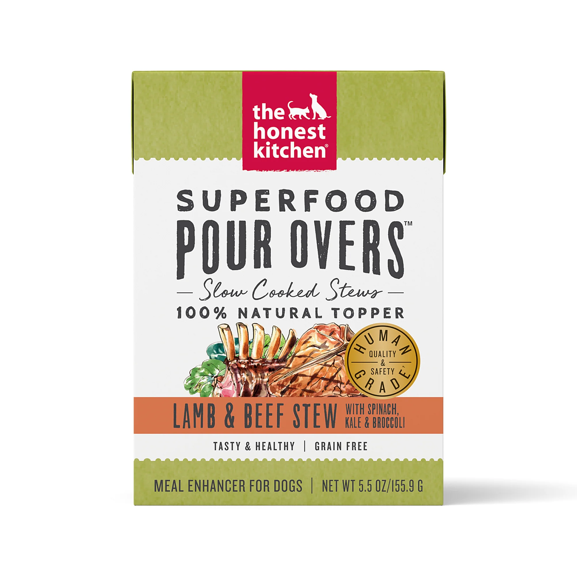 The Honest Kitchen Superfood Pour Overs Lamb & Beef Stew with Spinach, Kale, & Broccoli Dog Food Topper 5.5oz - Image 1