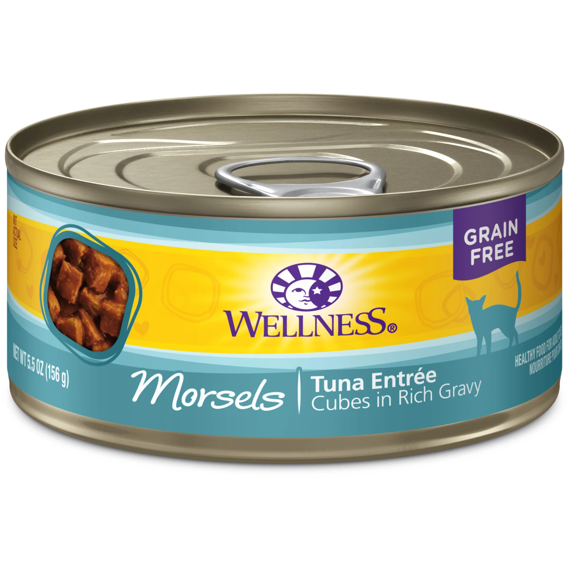 Wellness Complete Health Natural Grain Free Wet Canned Cat Food Cubed Tuna Entree 5.5oz Can - Image 1
