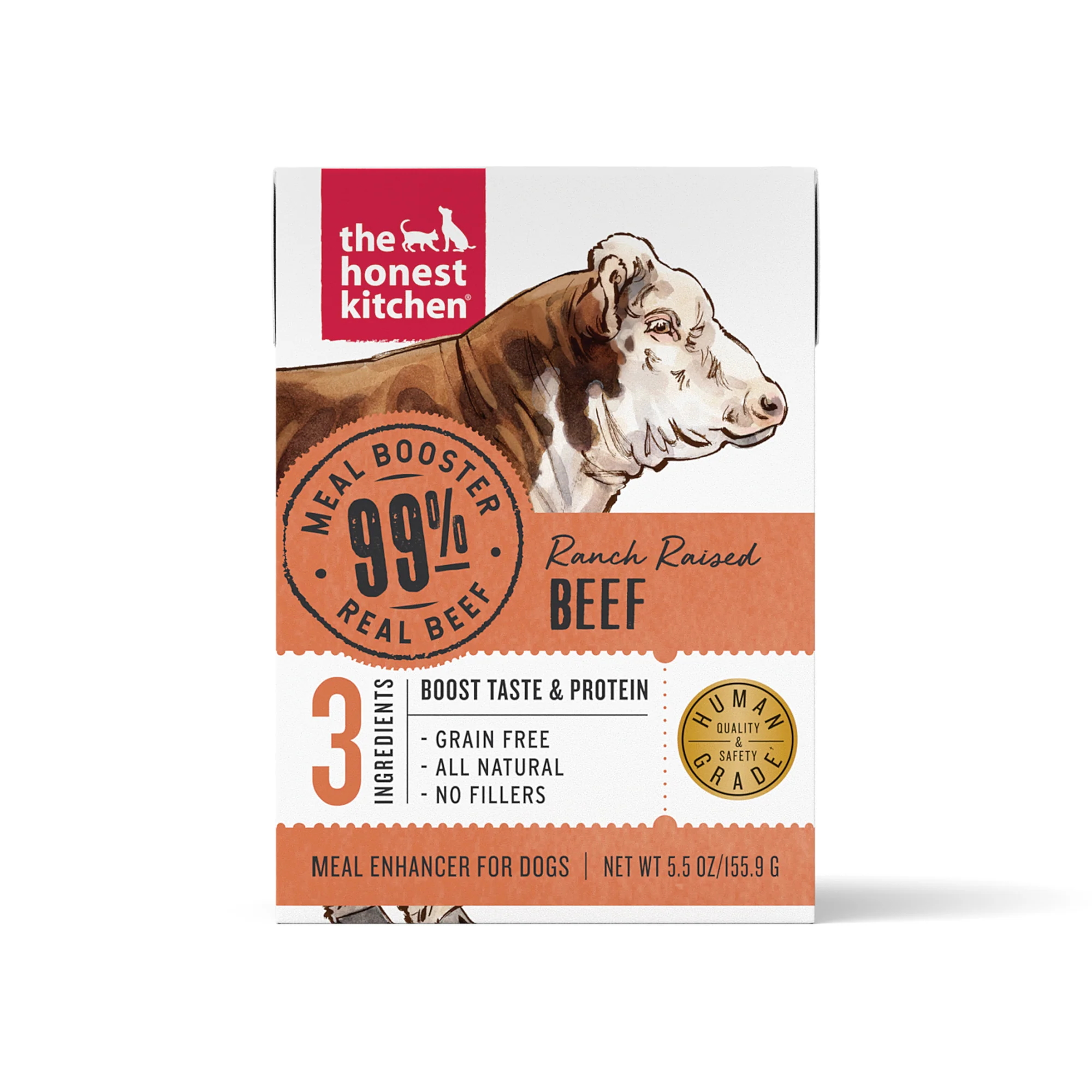 The Honest Kitchen Meal Booster: 99% Beef Dog Food Topper 5.5oz - Image 1