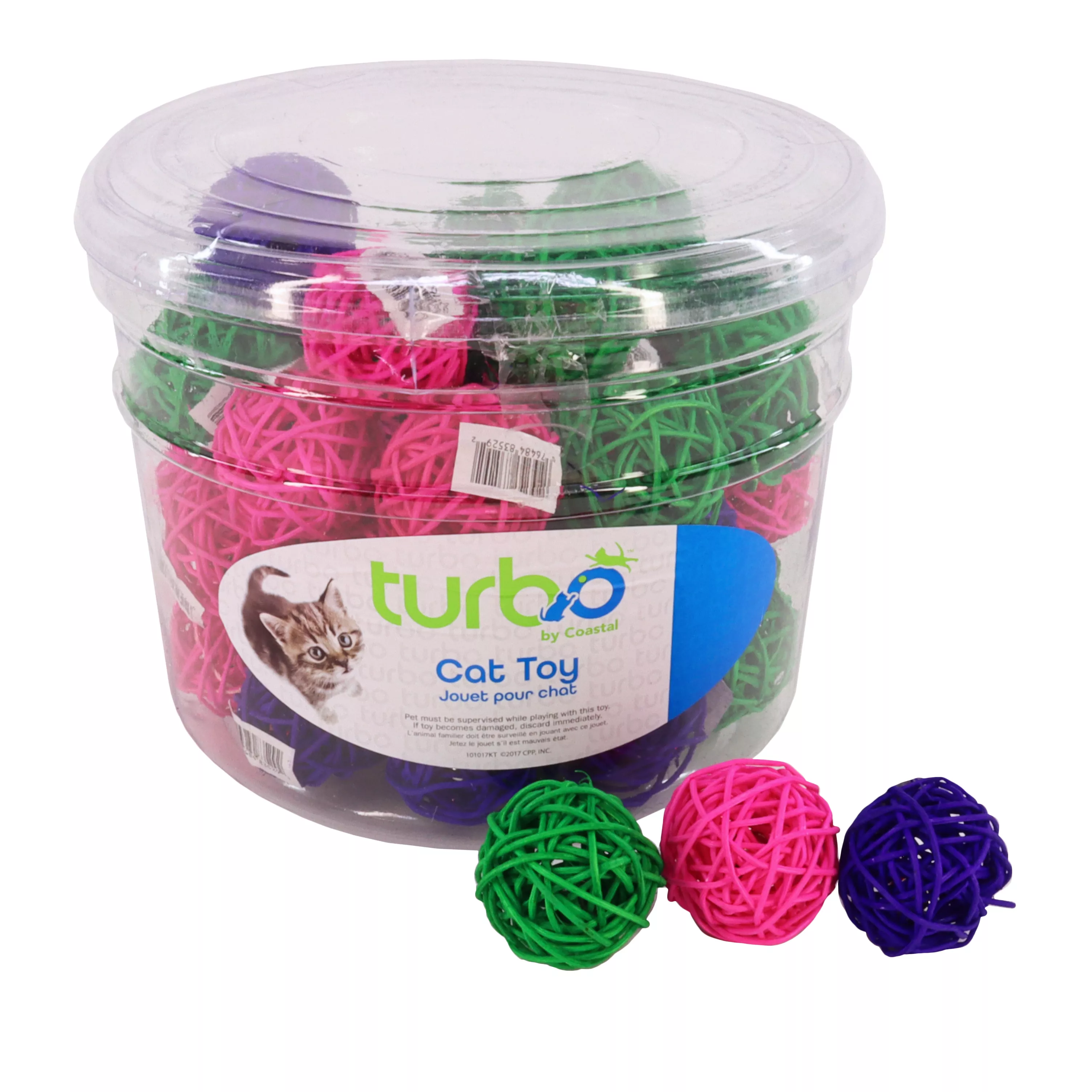 Coastal Turbo Wicker Balls Cat Toy Assorted Single - Image 1