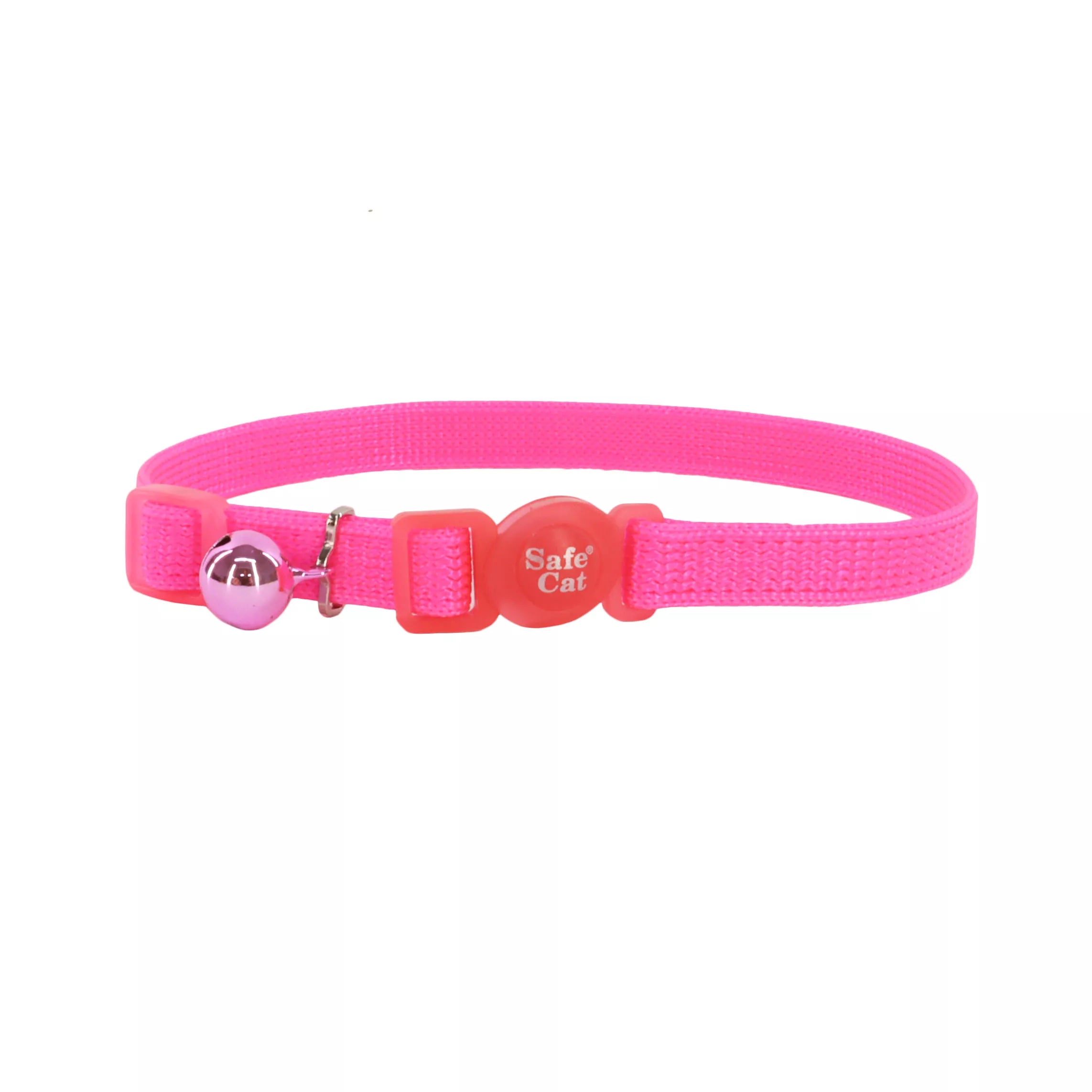 Coastal Safe Cat 3/8in Wide 8-12in Snag-proof Breakaway Collar Neon Pink - Image 1