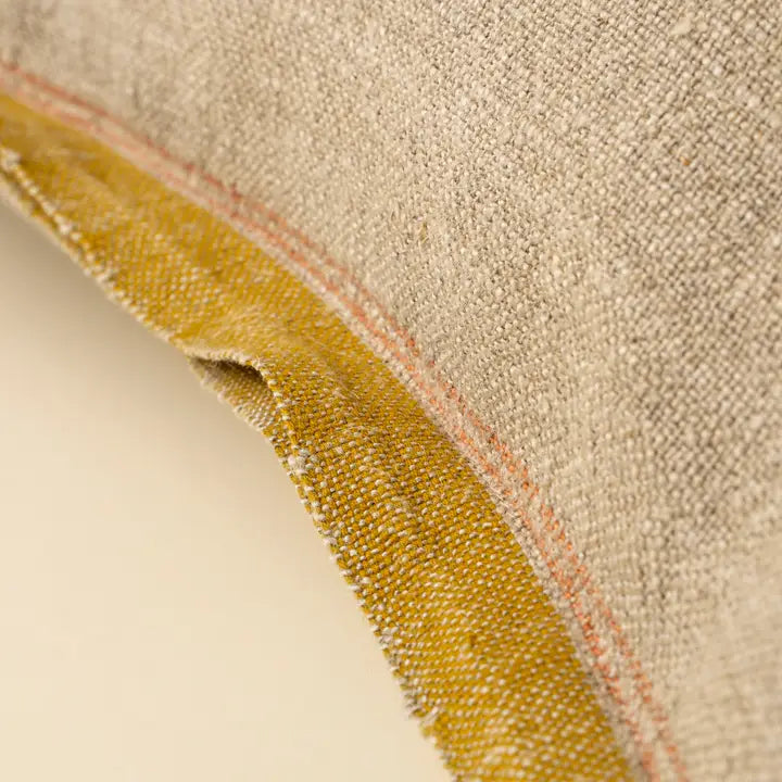 Linen and Sunflower Pillow - Image 2