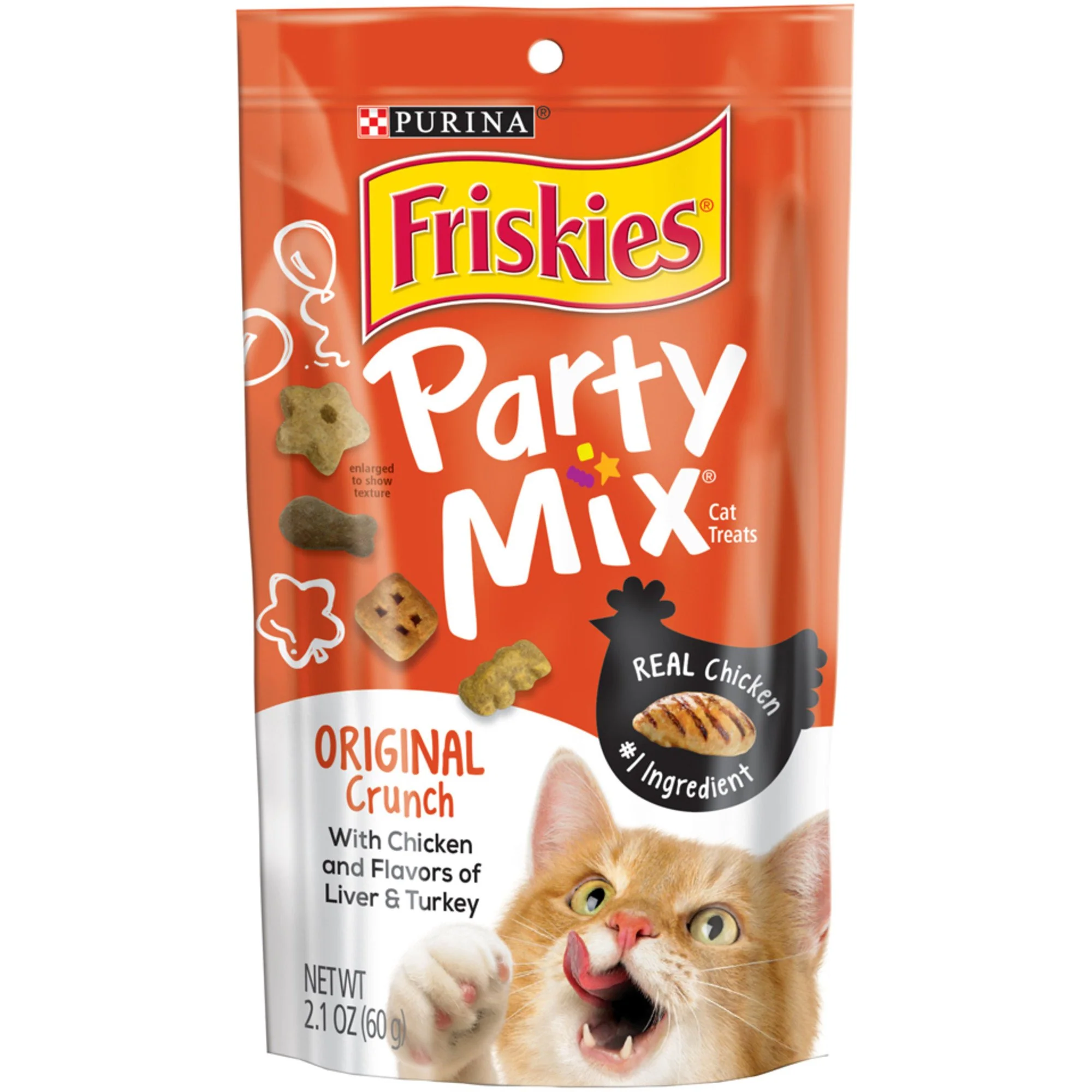 Friskies Cat Treats  Party Mix Original Crunch  2.1 oz. Pouch - Image 1