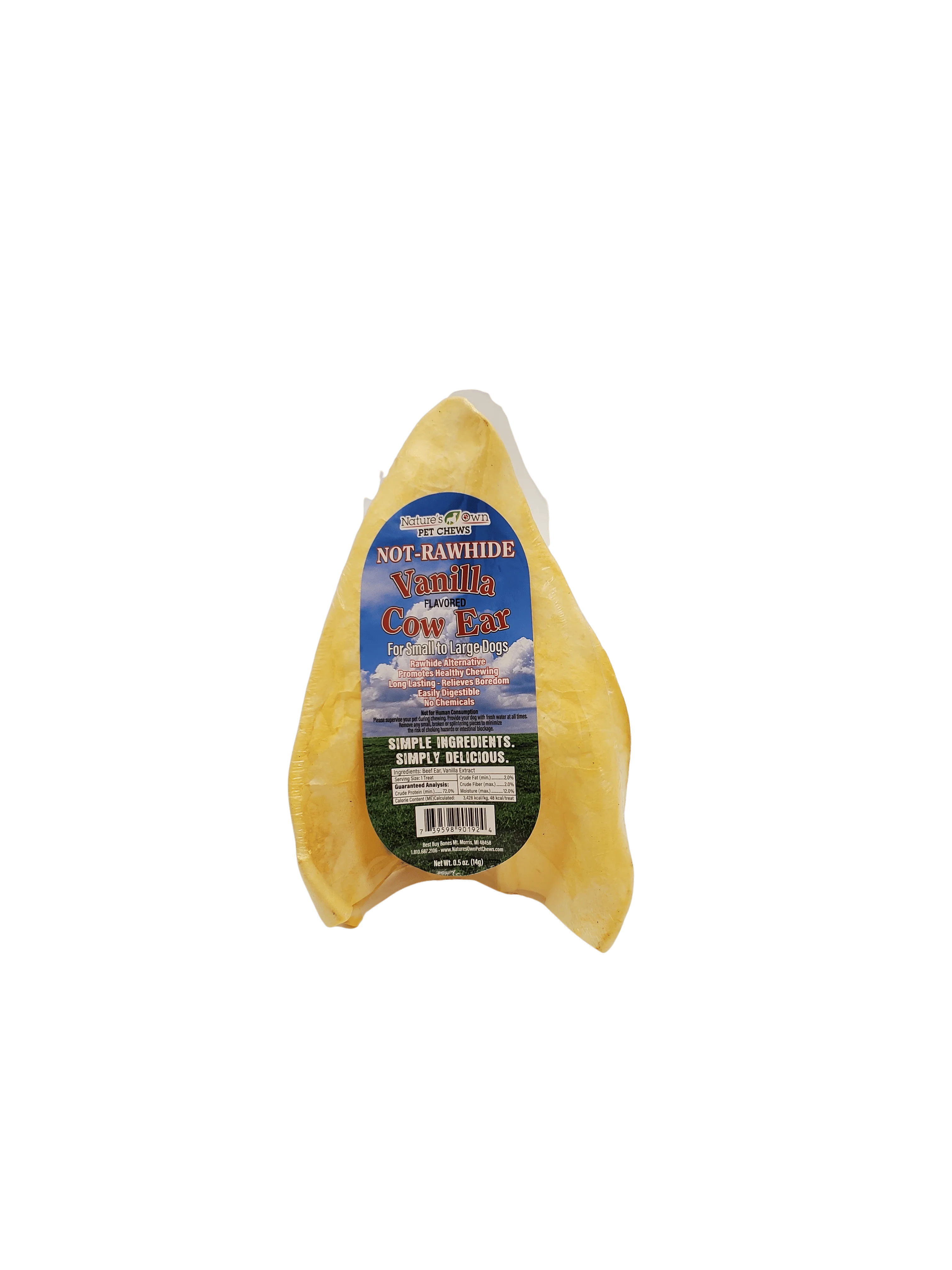 Nature’s Own Extra Large Cow Ears Vanilla Single