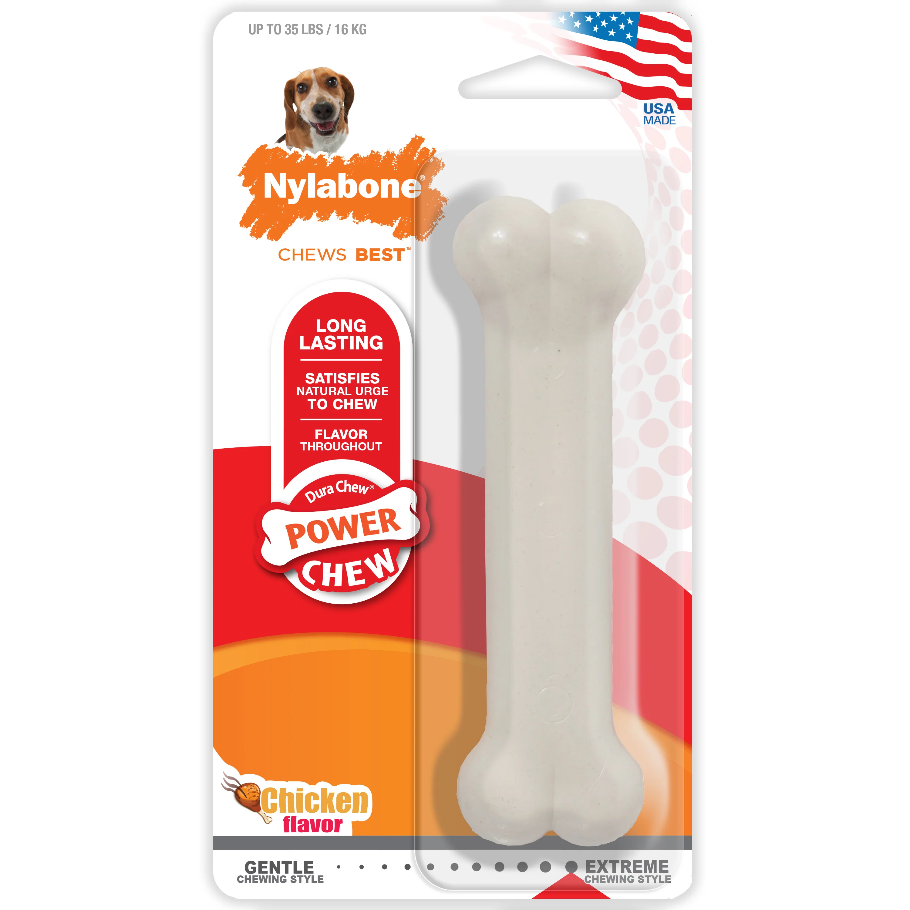 Nylabone Power Chew Dog Toy Chicken Medium/Wolf - Image 1