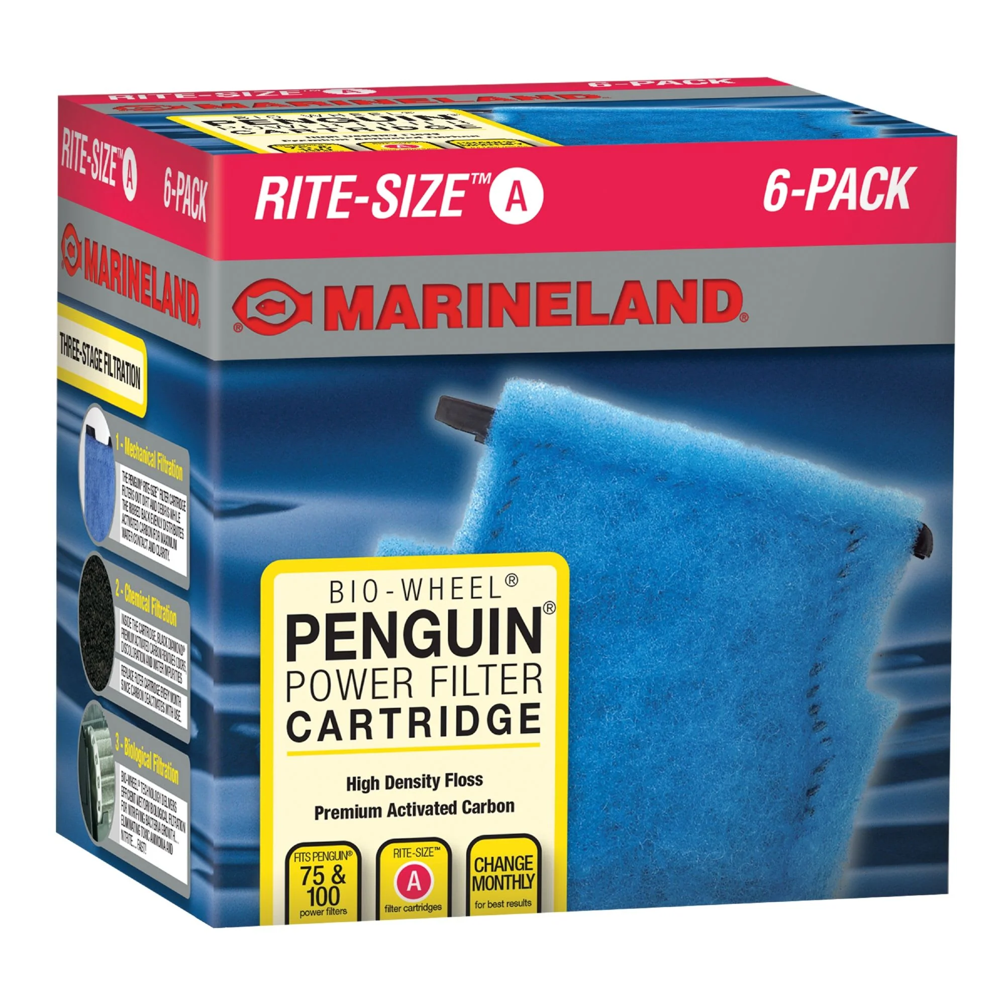 Marineland Penguin Bio-Wheel Power Filter Cartridges Size A 6pk - Image 1
