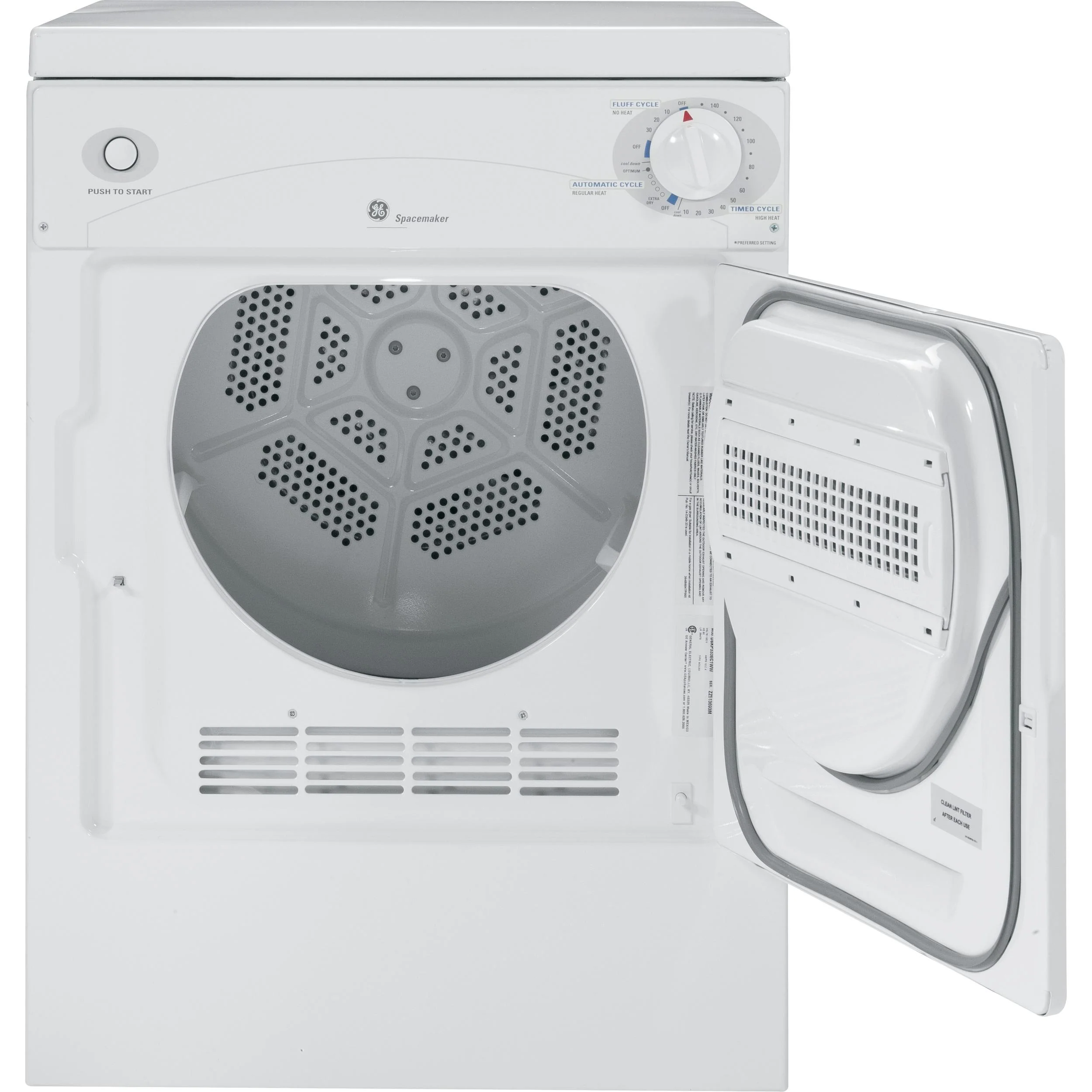 GE 3.6 cu. ft. Electric Dryer DSKP333ECWW - Image 3