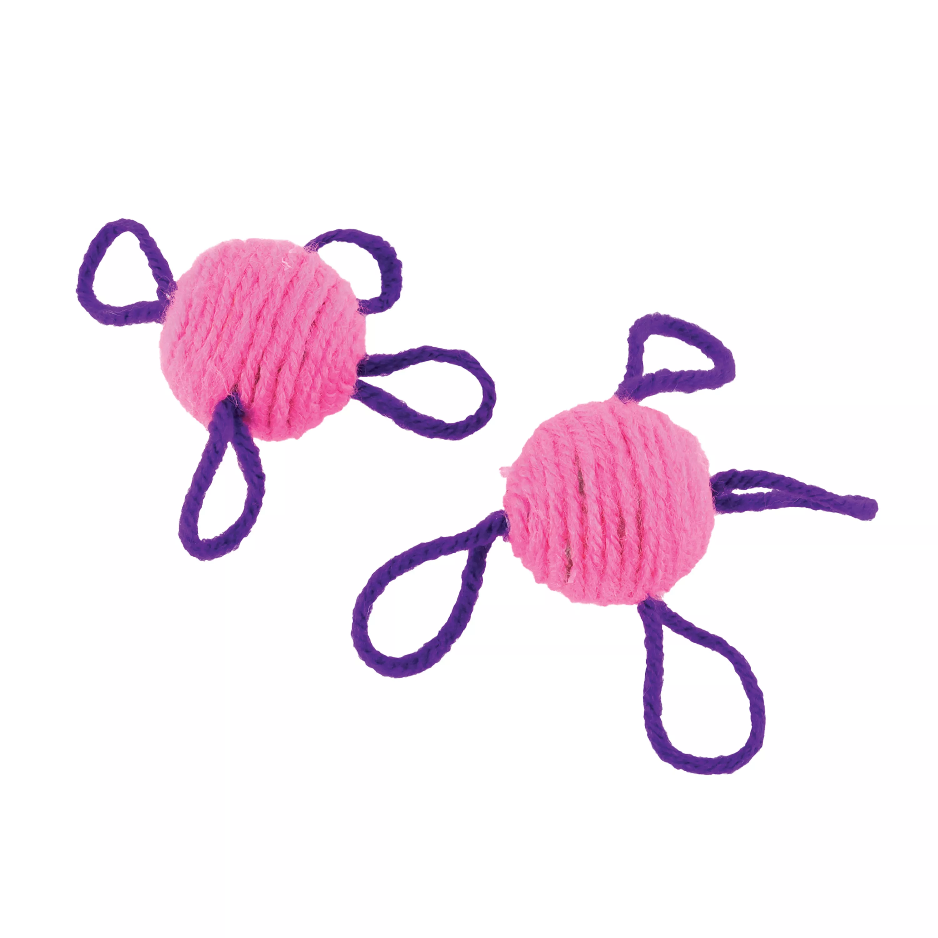 Coastal Turbo Wool Ball Cat Toy 2pk Pink - Image 1