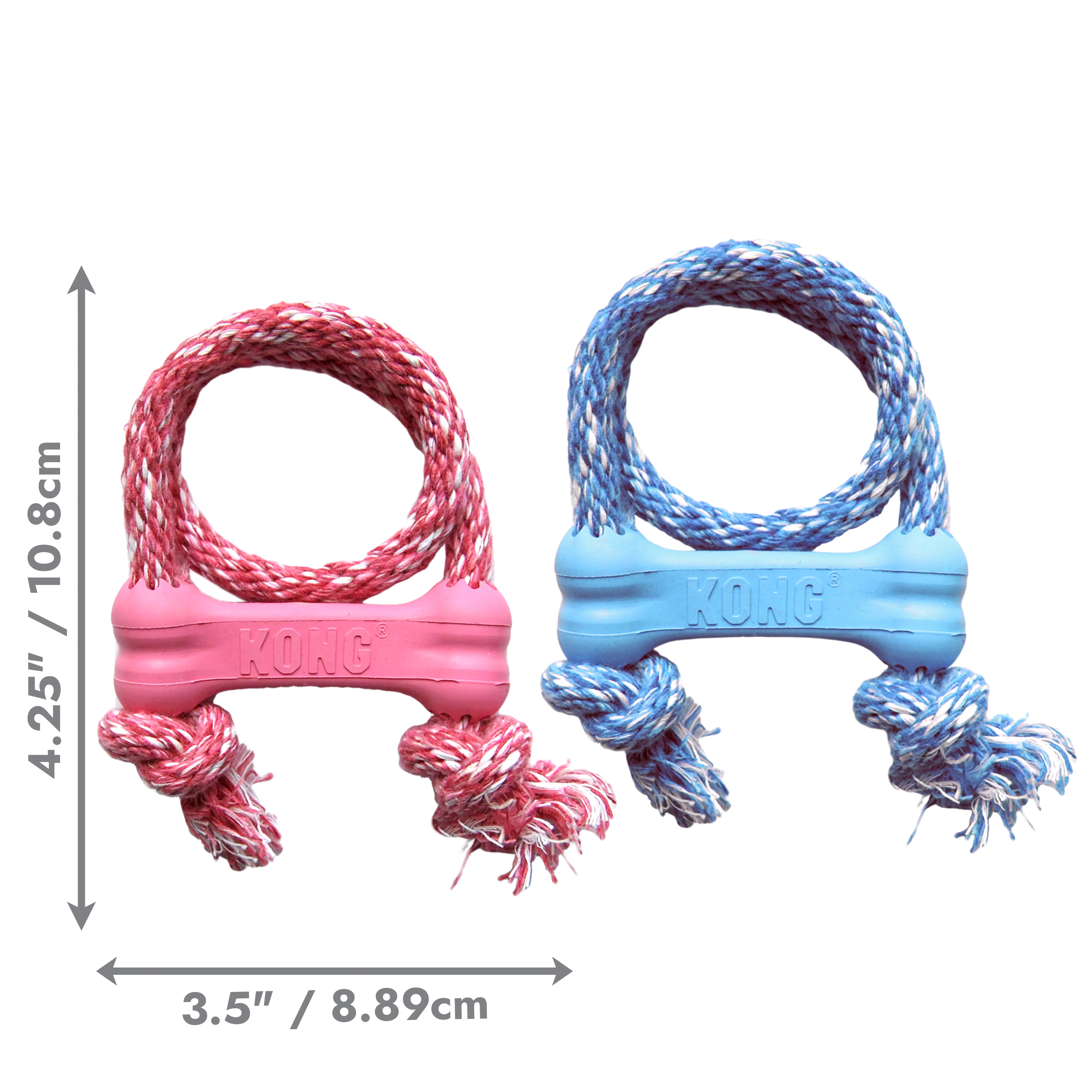 Kong Dog Toy KONG Puppy Goodie Bone with Rope eXtra Small - Image 1