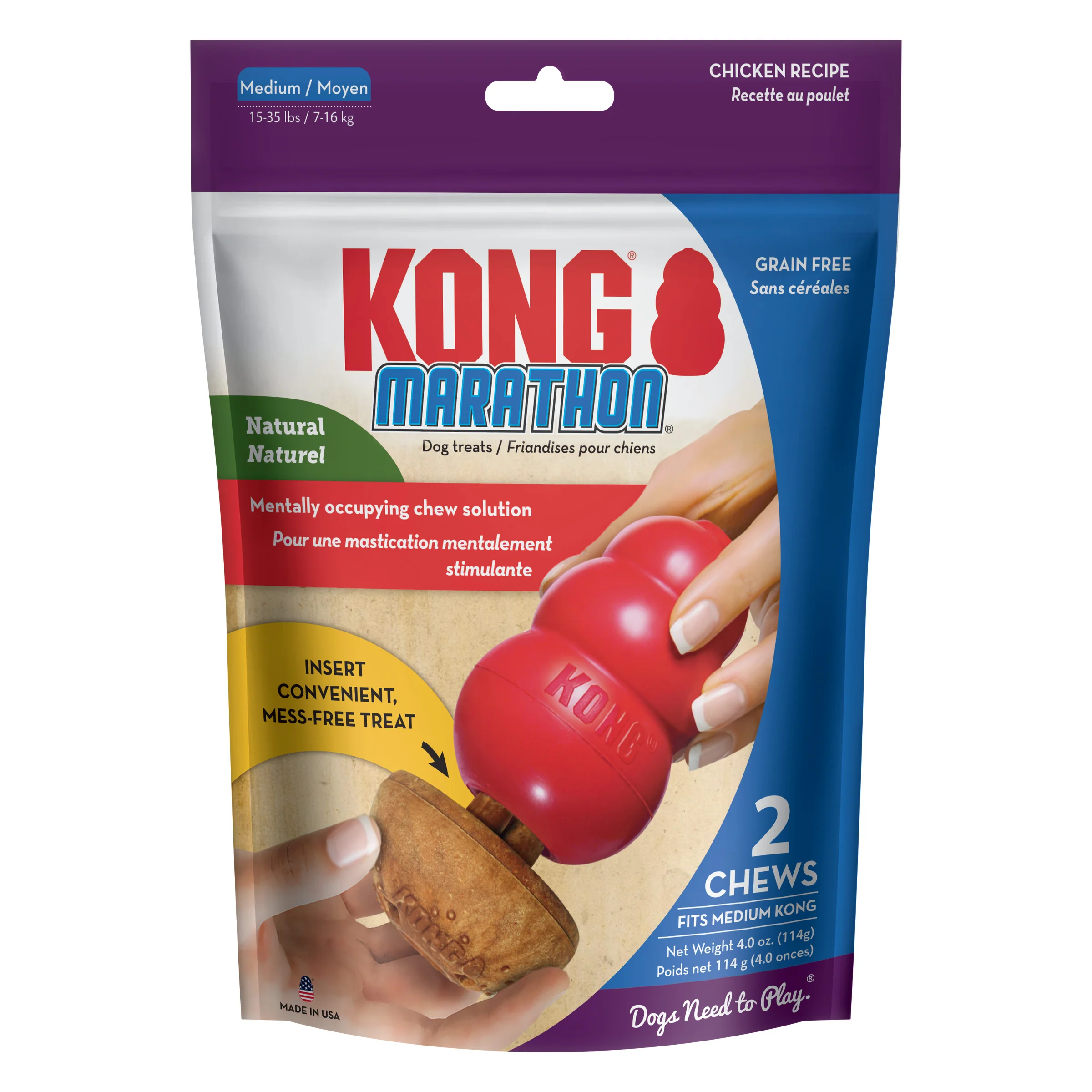 Kong Dog Treat Marathon 2-pk Chicken Medium - Image 1