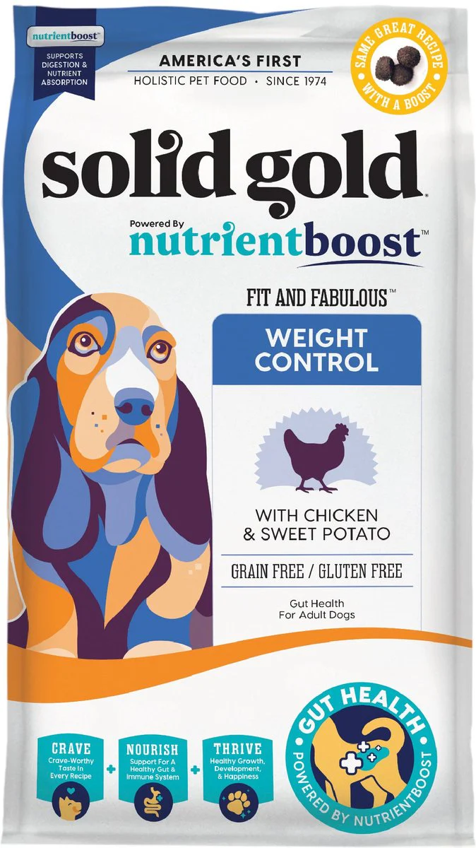 Solid Gold Nutrientboost Fit & Fabulous Weight Control Grain-Free Chicken Dry Dog Food 3.75# - Image 1