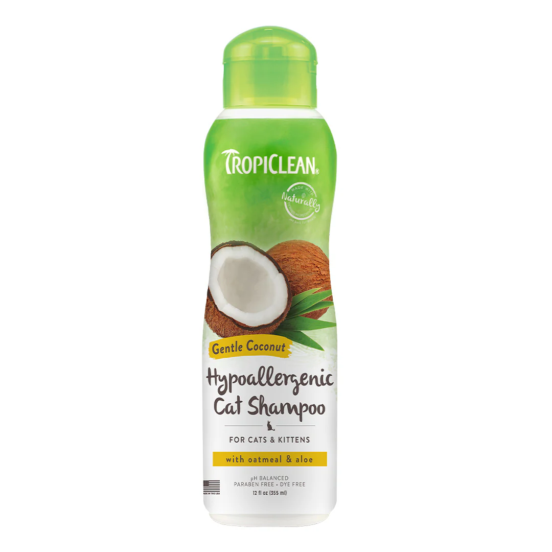 TropiClean Gentle Coconut Hypoallergenic Cat & Kitten Shampoo, 12oz - Image 1