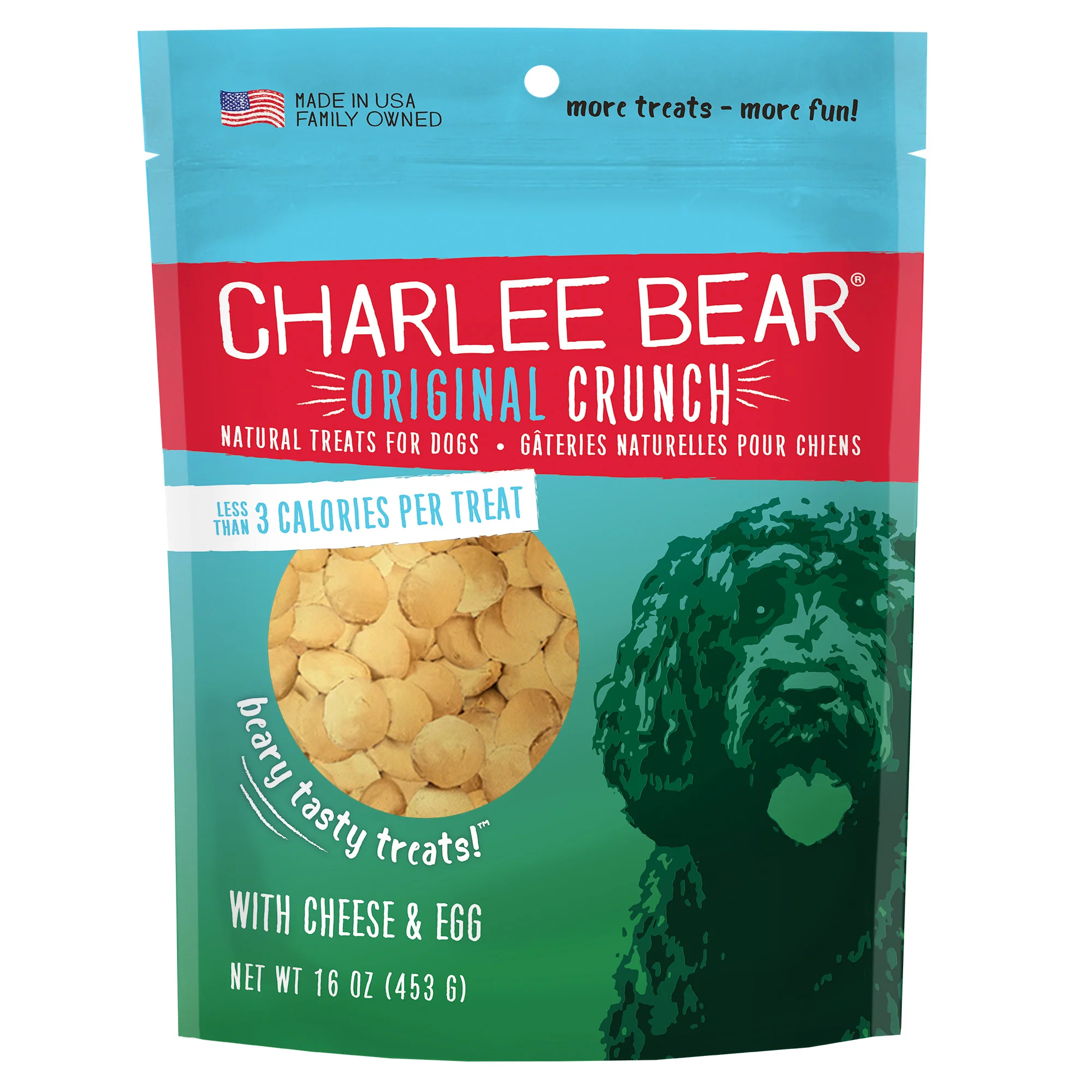 Charlee Bear Dog Treat with Cheese & Egg 16oz - Image 1