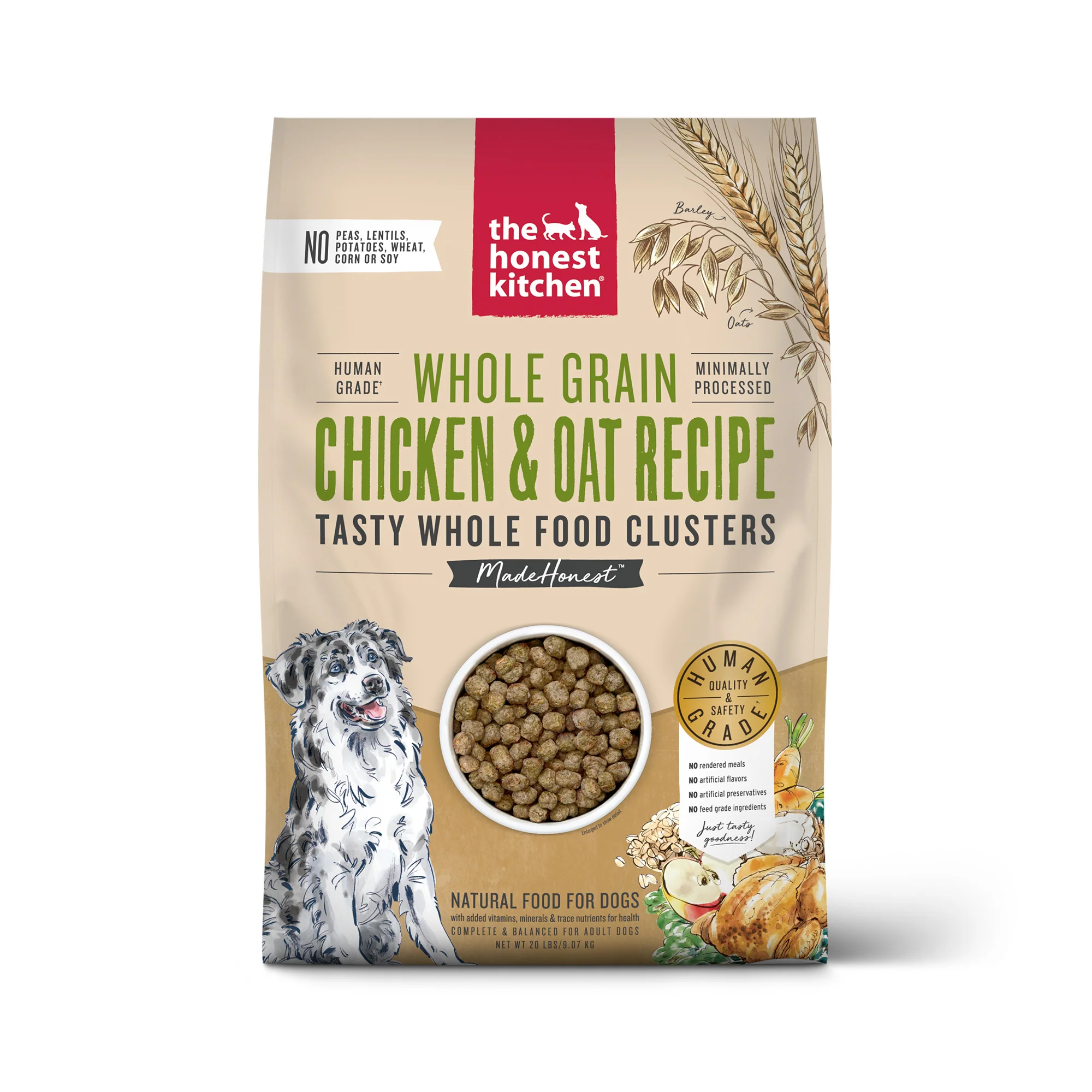 The Honest Kitchen Whole Food Clusters Whole Grain Chicken & Oat Dry Dog Food 20lb - Image 1
