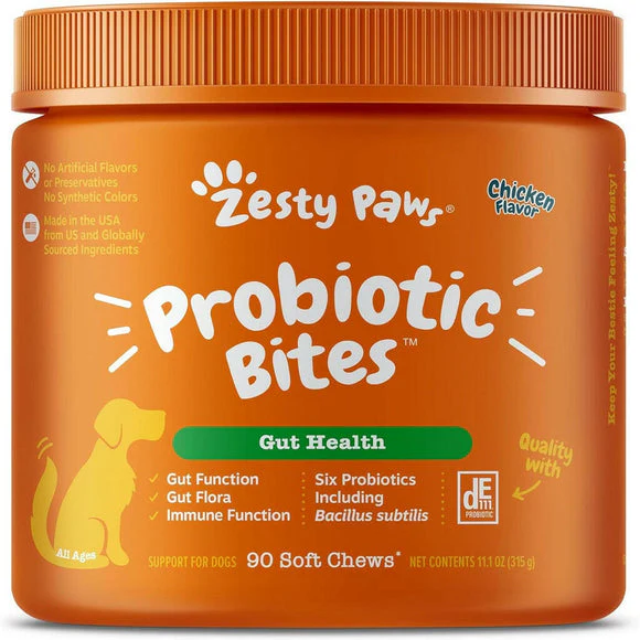 Zesty Paws Probiotic Bites Chicken Flavored Chews for Dogs 90ct - Image 1