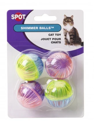 Spot Ethical Pet Cat Toy Shimmer Balls, 4Pk - Image 1