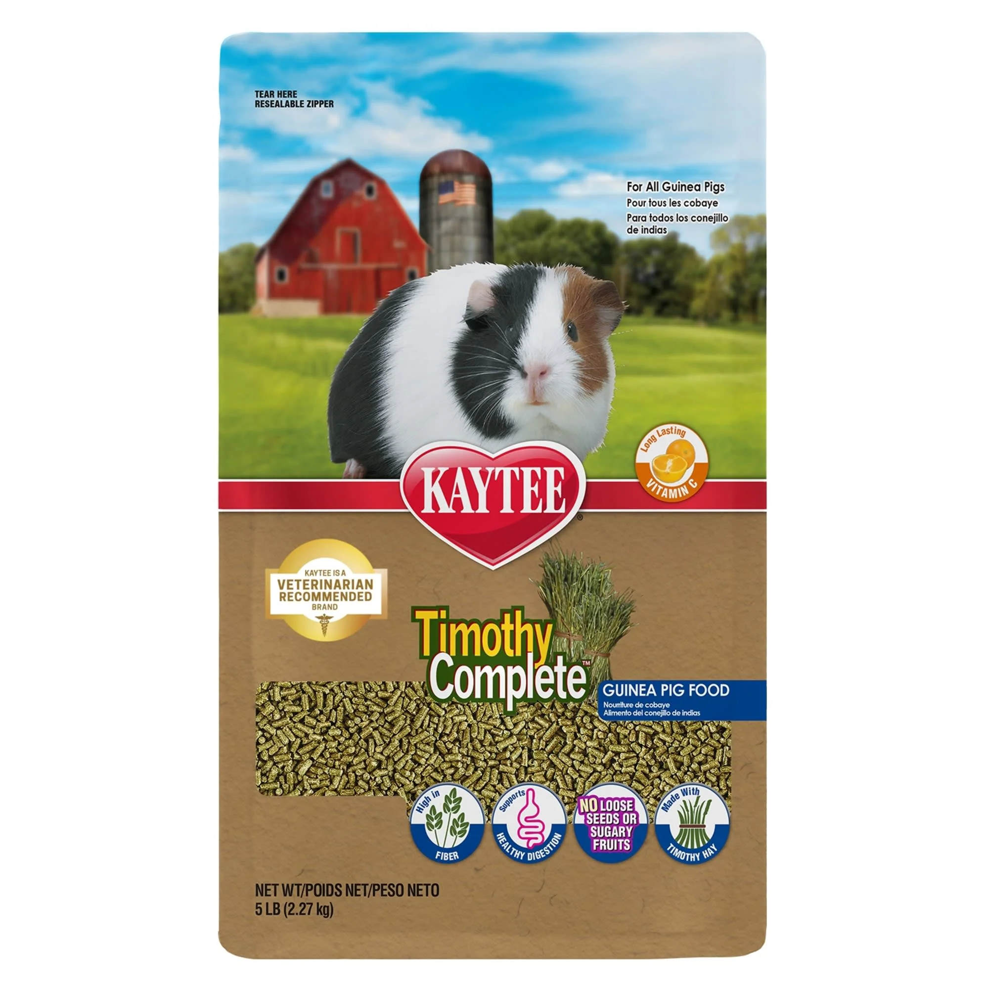 Kaytee Timothy Complete Guinea Pig Food 5 Pounds - Image 1