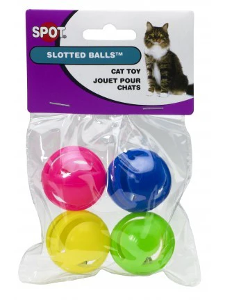 Spot Ethical Pet Cat Toy Slotted Ball, 4Pk - Image 1