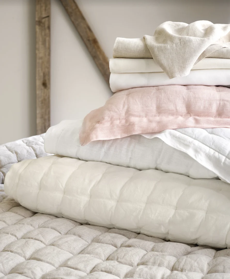 Lilly Linen White Puff Coverlet - Image 2