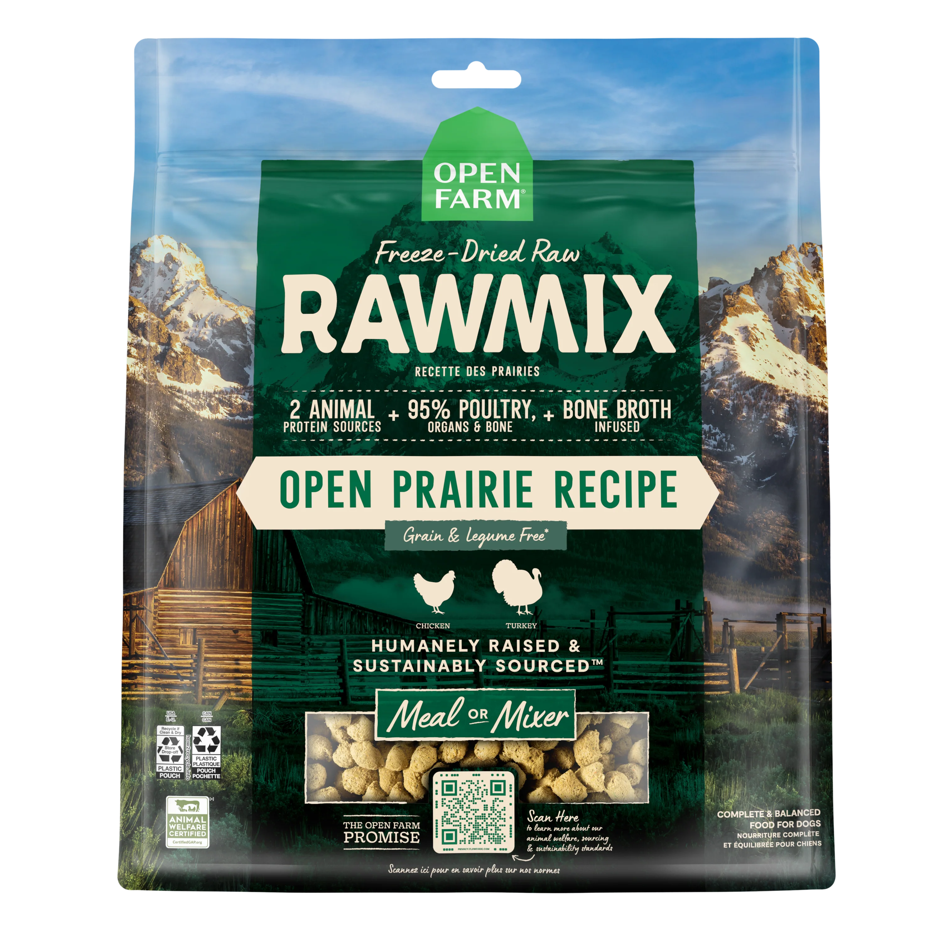 Open Farm Rawmix Open Prairie Freeze-Dried Raw For Dogs 13.5oz Bag