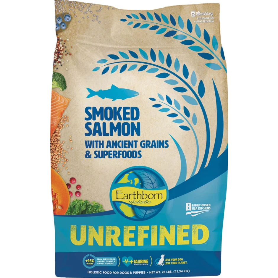 Earthborn Holistic Unrefined Salmon with Ancient Grains Dry Dog Food  25 lb - Image 1