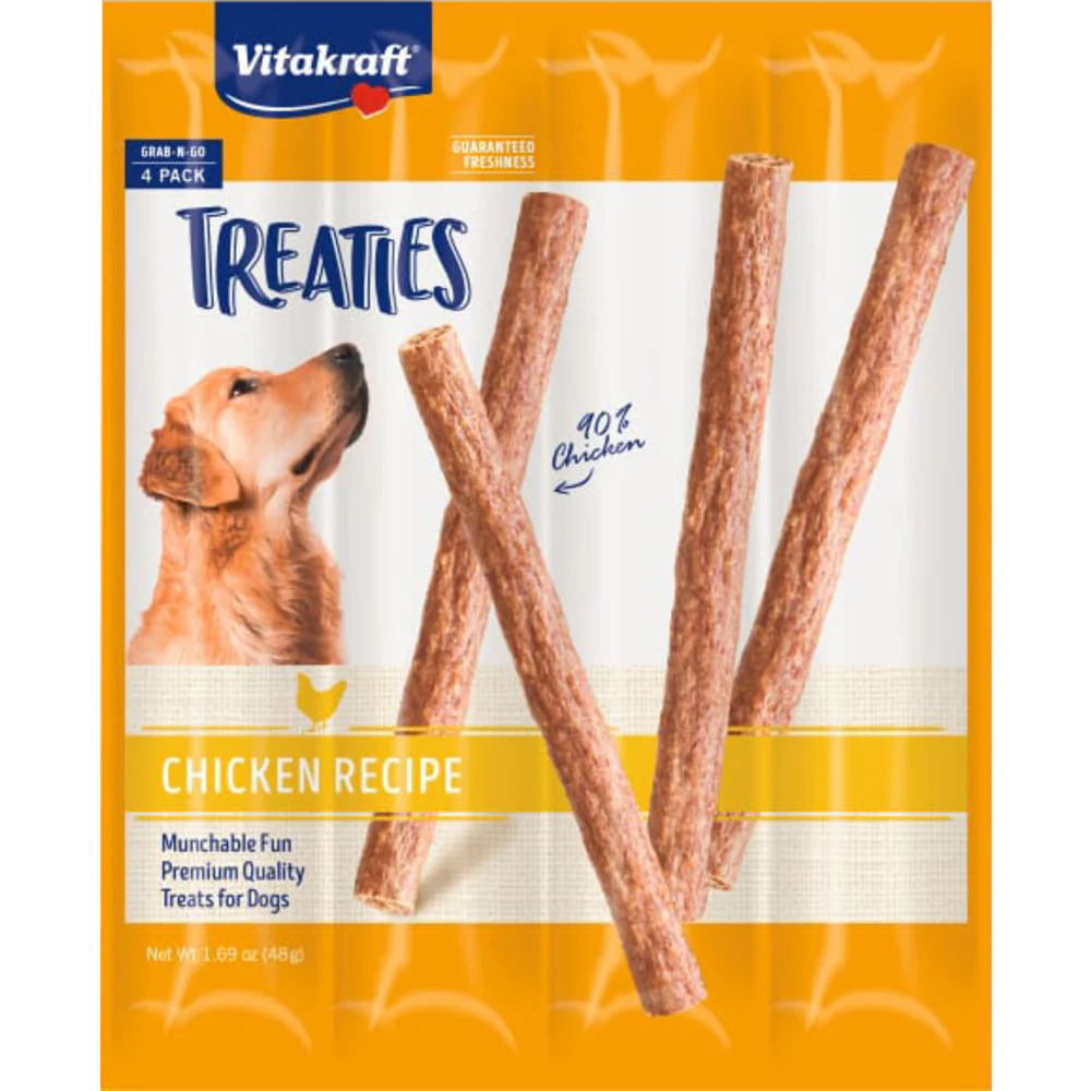 Vitakraft Pet Prod Co Inc Treaties Dog Treat Chicken 4 Pack - Image 1