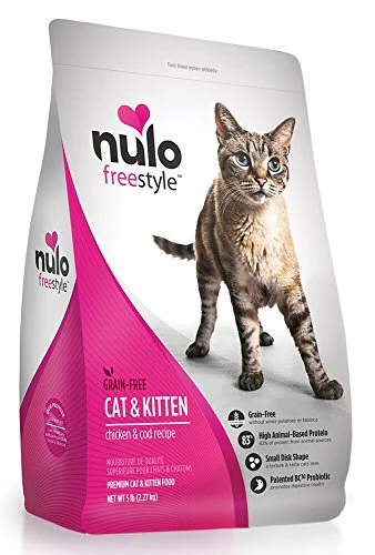 nulo adult & kitten grain free dry cat food with bc30 probiotic (chicken, 5lb bag) - Image 1