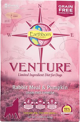 Earthborn Holistic Venture Grain-Free Limited Ingredients Rabbit & Pumpkin Dry Dog Food  25 lb - Image 1