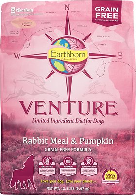 Earthborn Holistic Venture Grain-Free Limited Ingredients Rabbit & Pumpkin Dry Dog Food  4 lb - Image 1