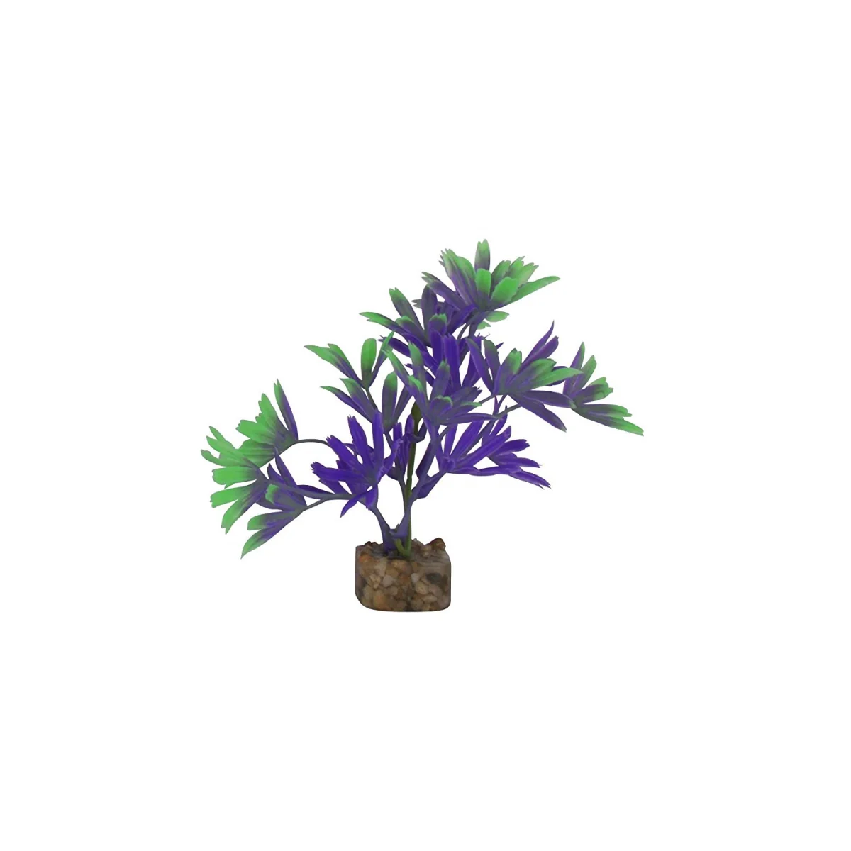 GloFish Plant Aquarium Décor  Purple And Green Large  Fluorescent Under Blue LED Light - Image 1