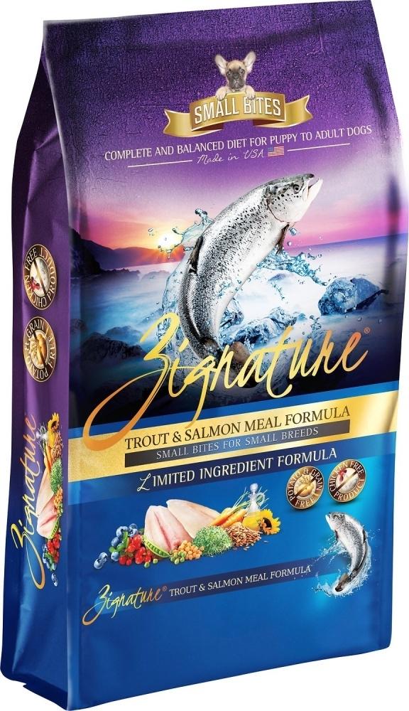 Zignature Trout & Salmon Formula Grain-Free Small Bites Dry Dog Food 4lb - Image 1